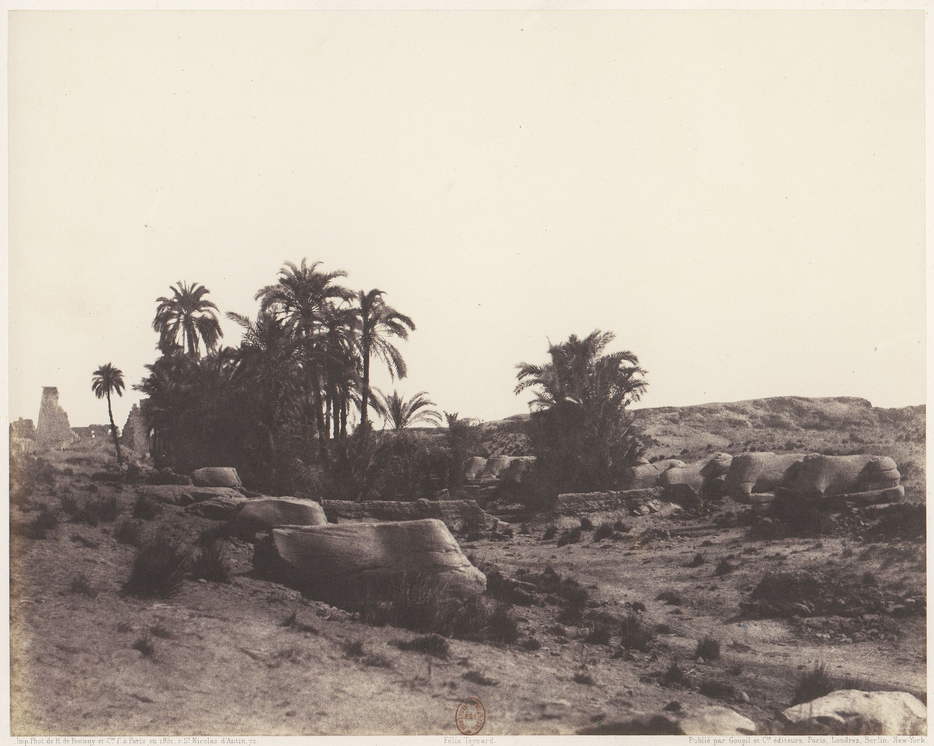 Karnak (Thèbes), Avenue de Sphinx - Vue Générale Prise du Point G by Félix Teynard