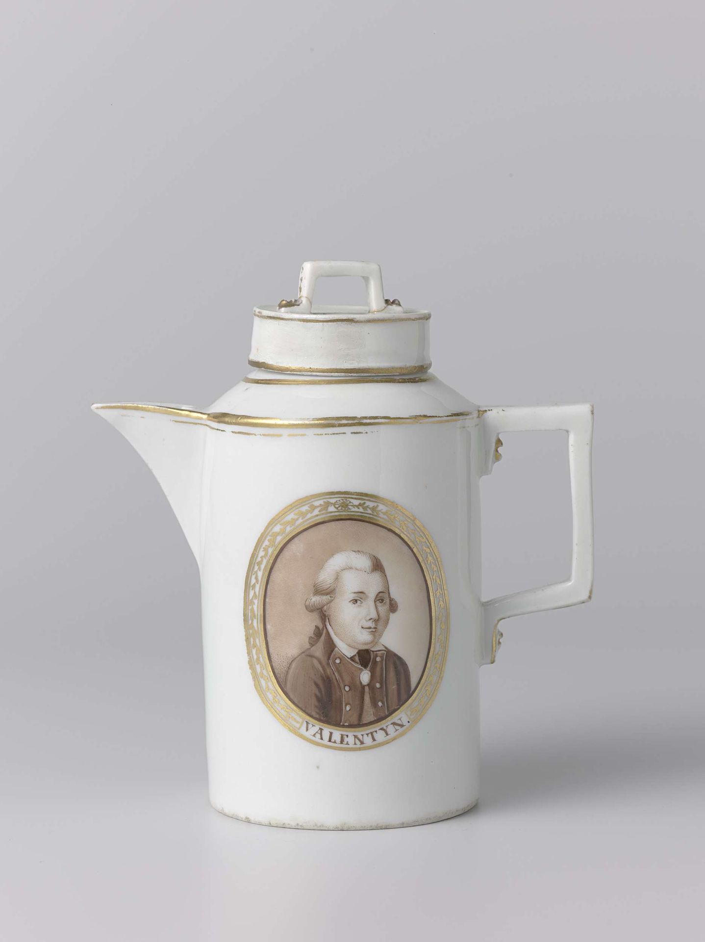 Milk jug with an image of the capture of Kattenburg and Abraham Valentijn by Anonymous