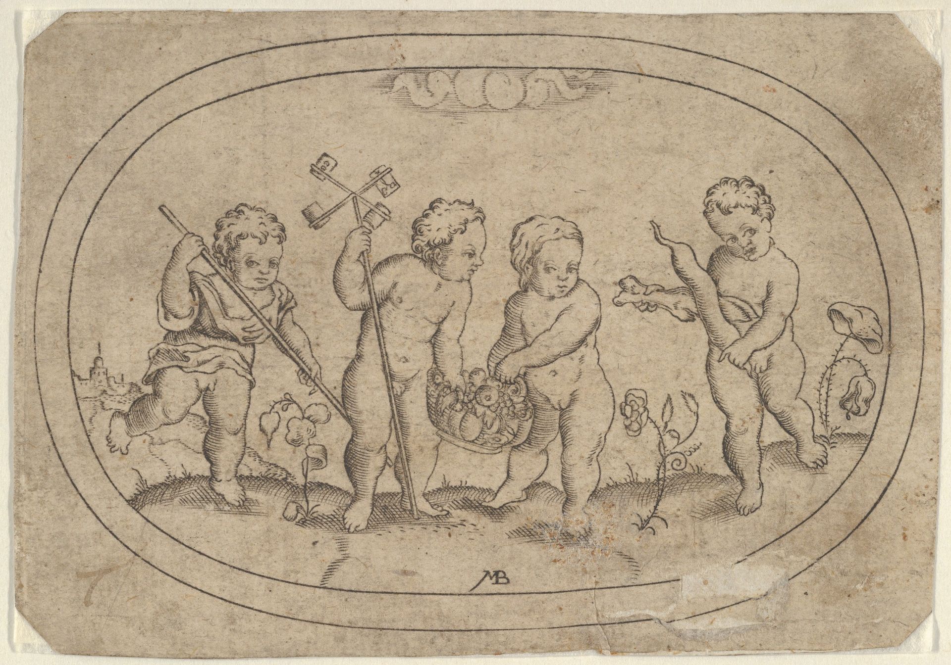Four Putti, from Das Bossenbüchlein by Mathais Beitler