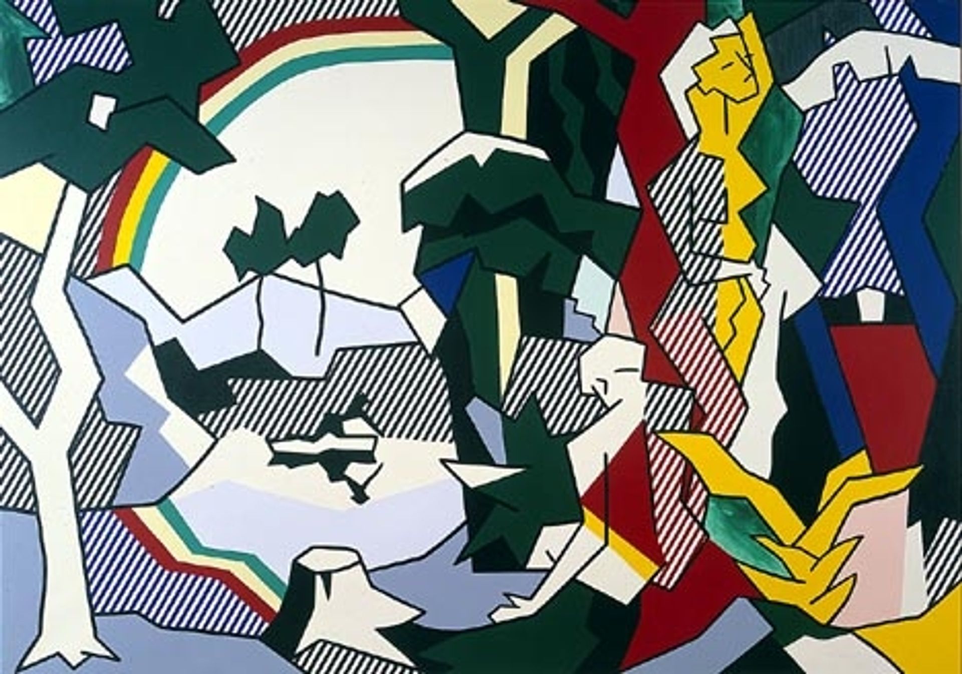 Landscape with figures and rainbow by Roy Lichtenstein