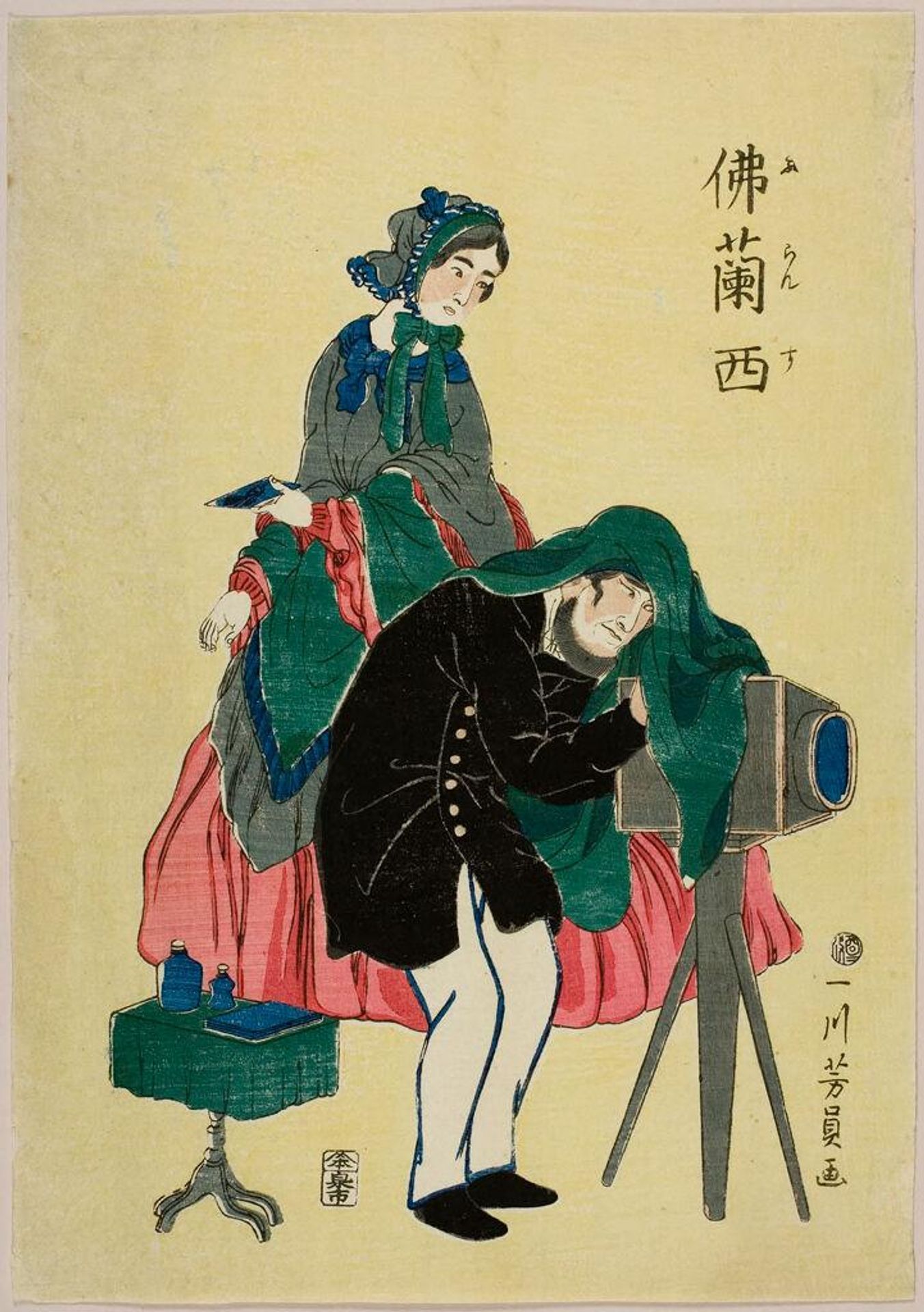 French Photographer (Furansu), published by Izumiya Ichibei by Utagawa Yoshikazu