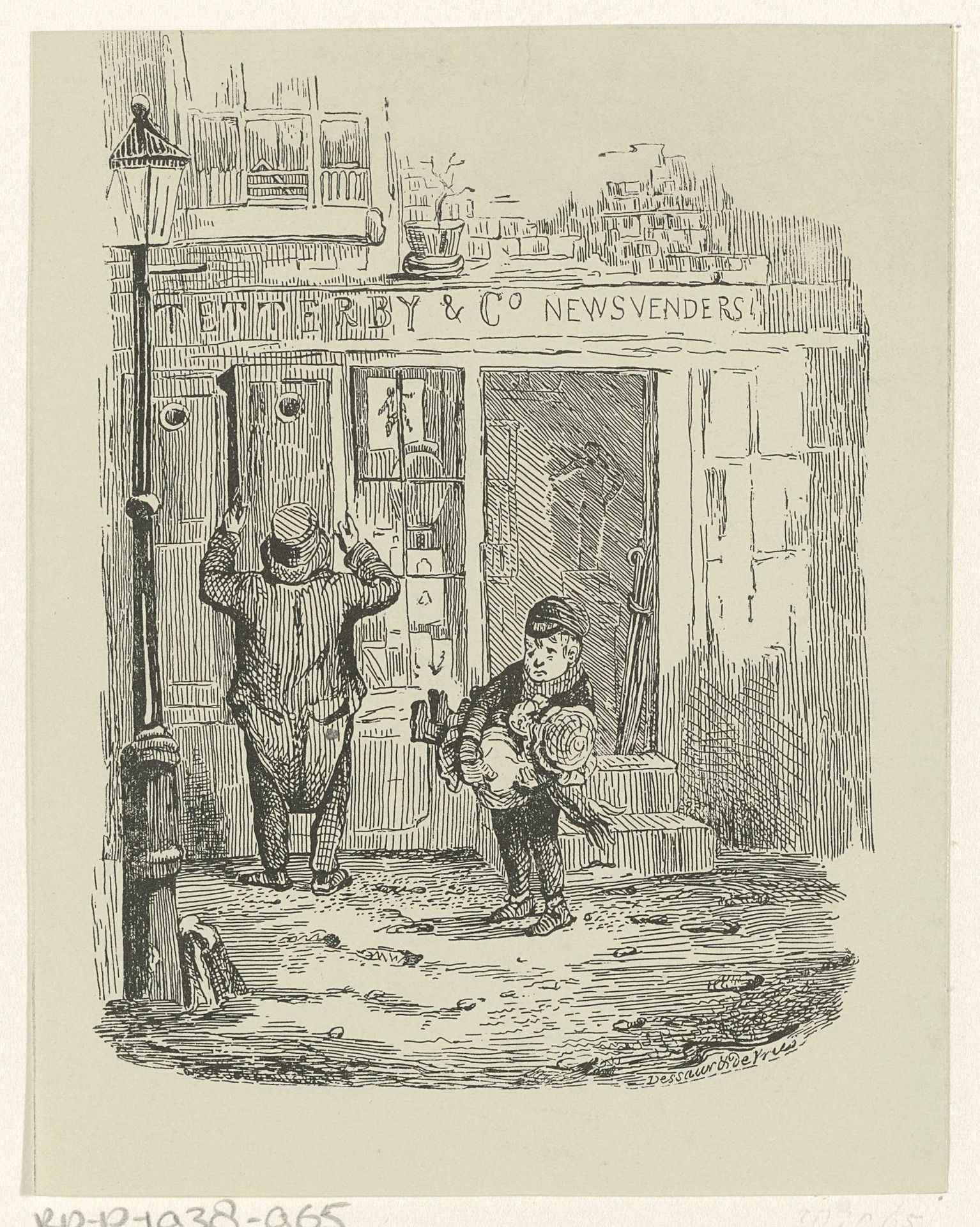 Straatscène by Moses de Vries