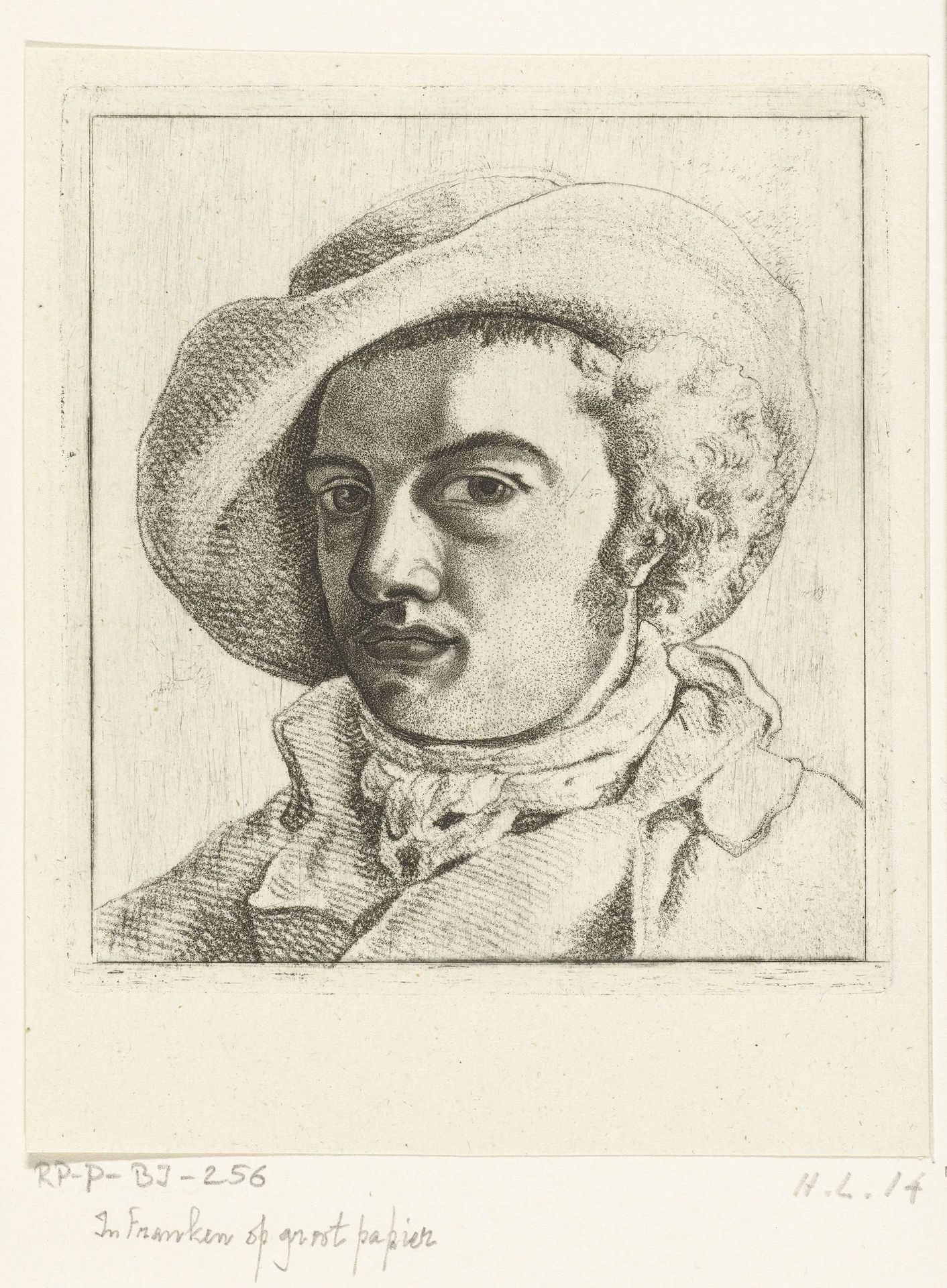 Portret van een jonge man met hoed by Ernst Willem Jan Bagelaar