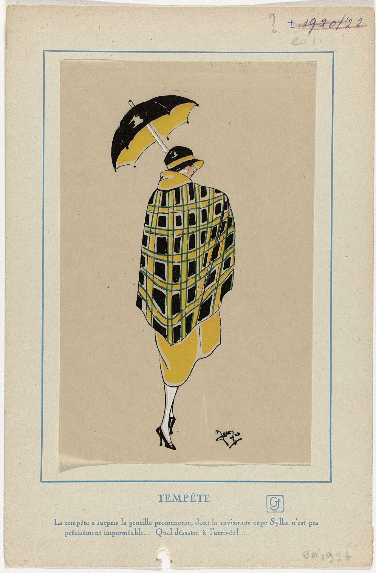Très Parisien, ca. 1926 : Tempête. La tempête a surpris (...) by Anonymous