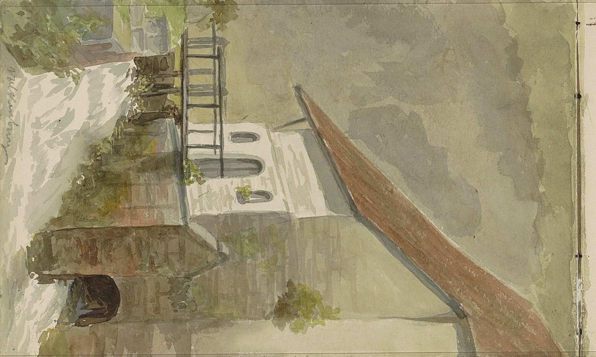 Huis aan een gracht te Valkenburg by Anna Catharina Maria van Eeghen