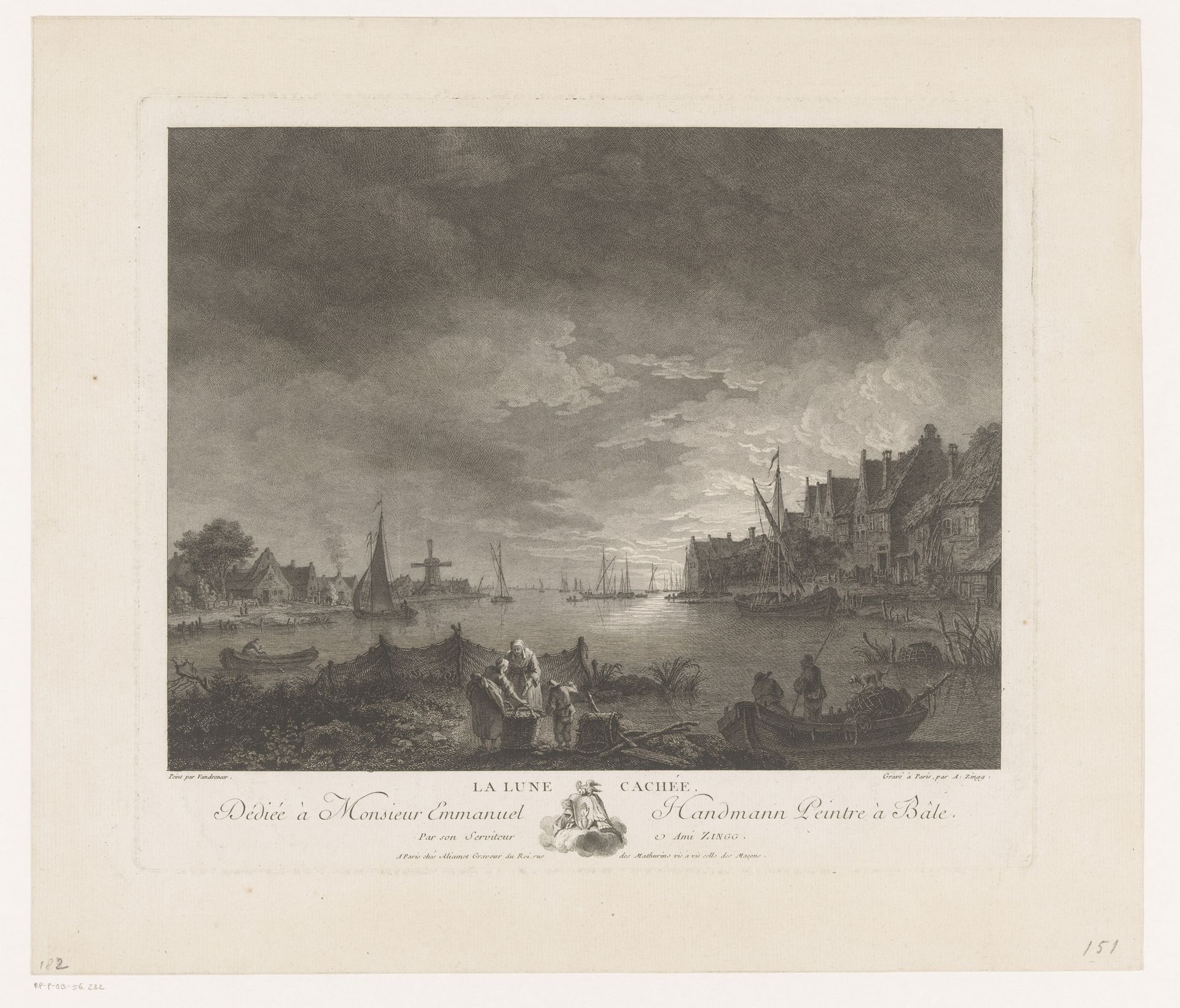 Bewolkt rivierlandschap by Adrian Zingg