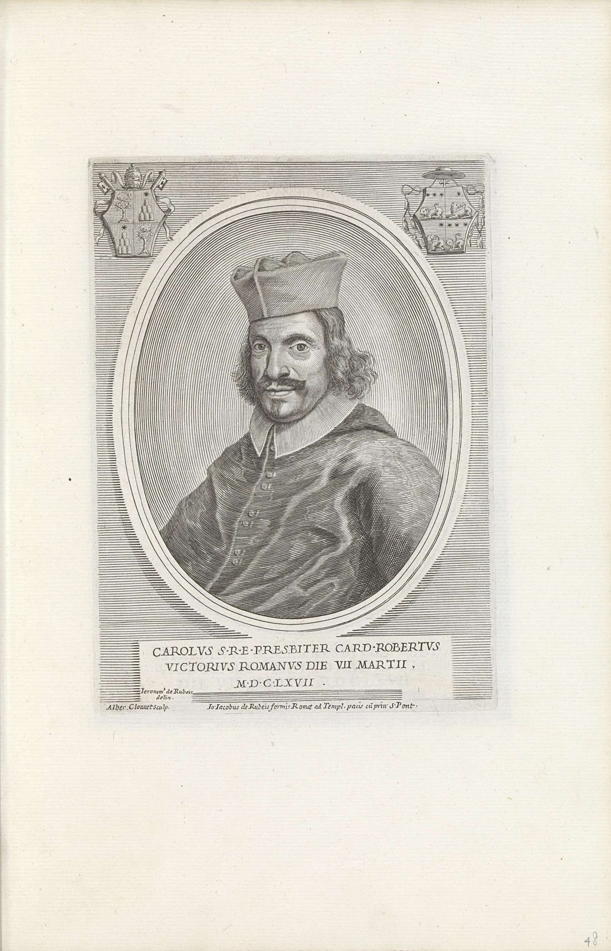 Portret van kardinaal Carlo Roberti by Albertus Clouwet