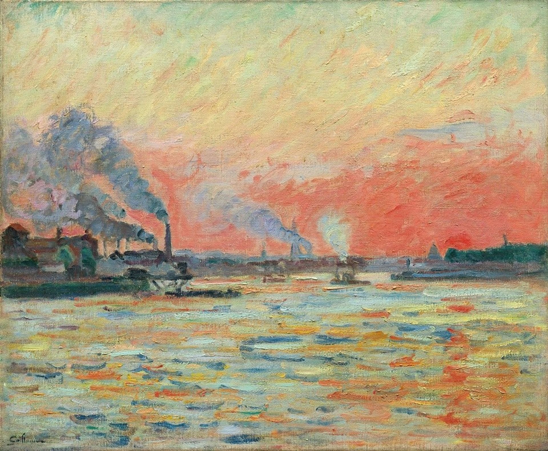 Confluent de la Seine et de la Marne à Ivry by Armand Guillaumin