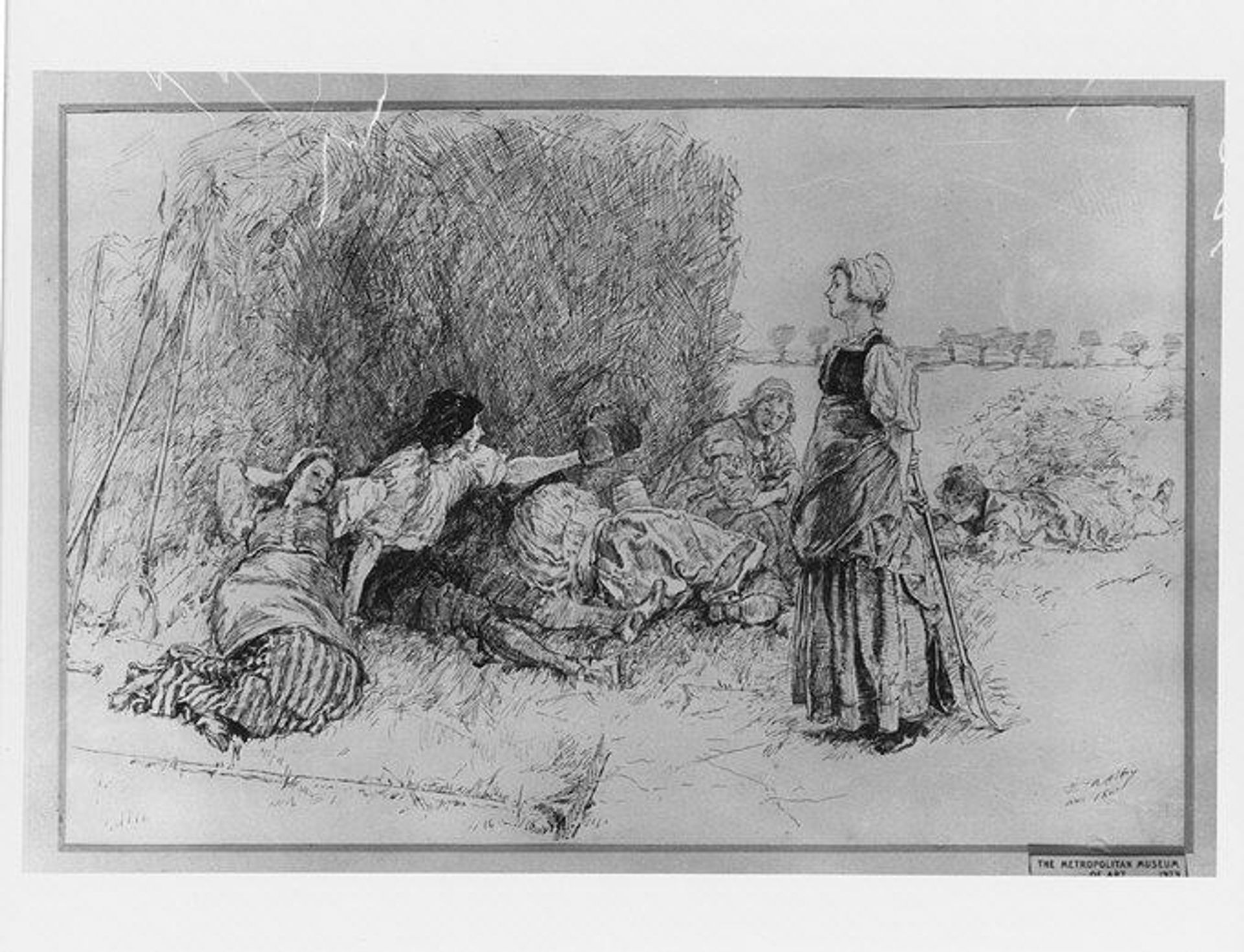 Haymakers Resting, Illustration for "The Leather Bottle" by Edwin Austin Abbey