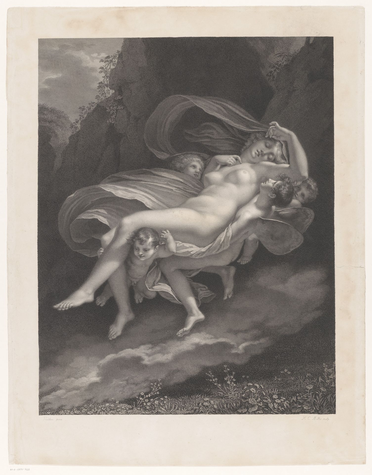 Ontvoering van Psyche door Zephyr by Henri Charles Müller