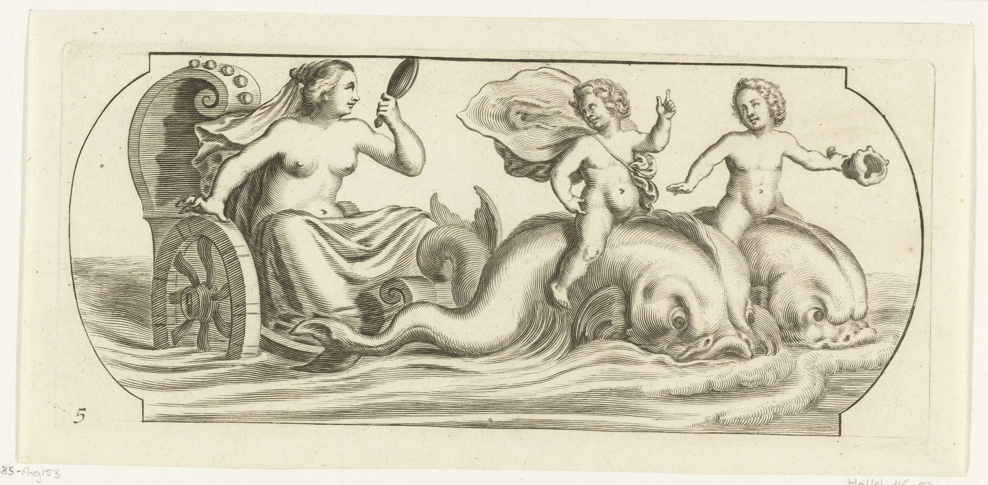 Amphitrite op een strijdwagen by Anonymous