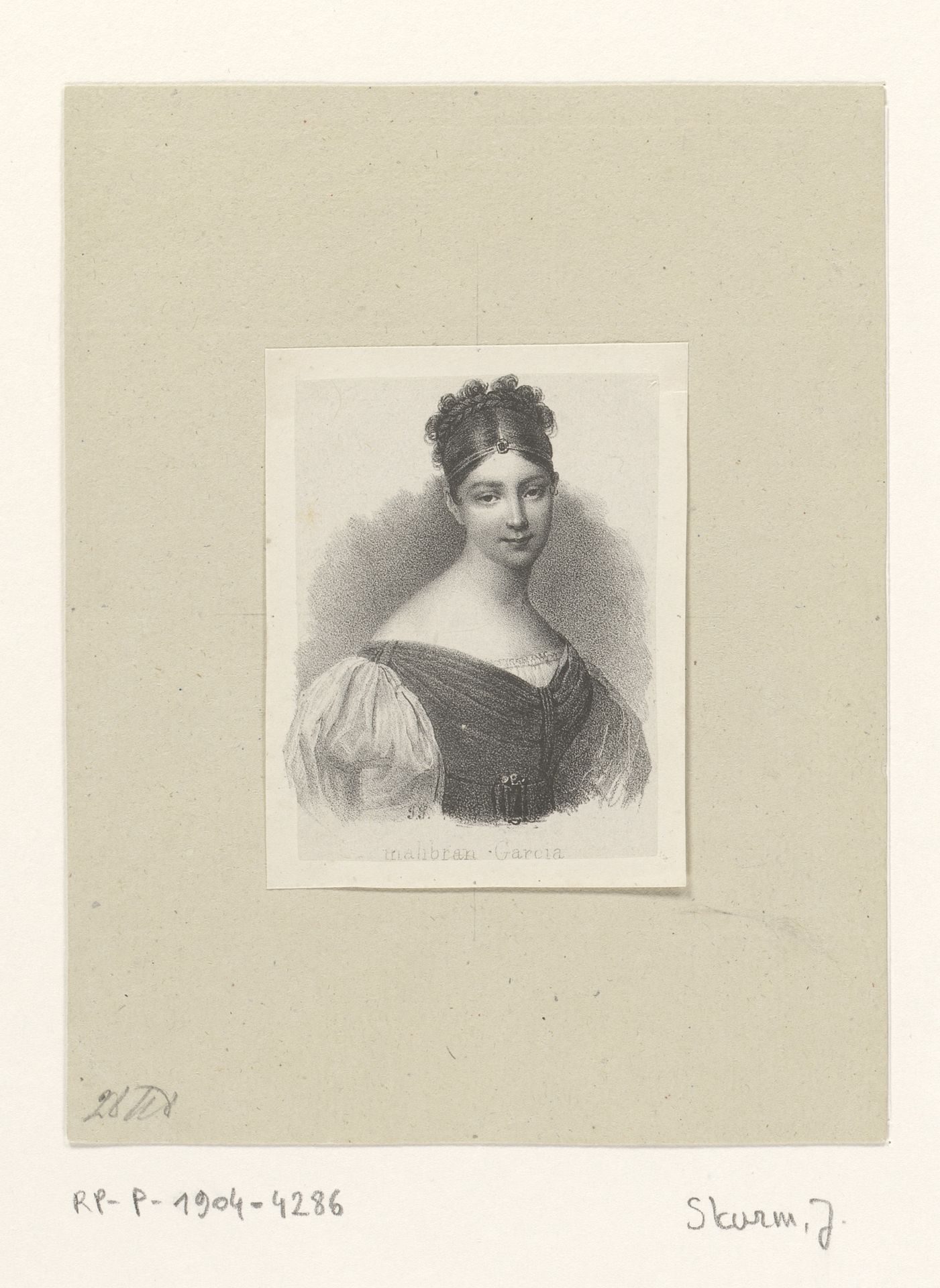 Portret van Maria Malibran by Jacques Sturm