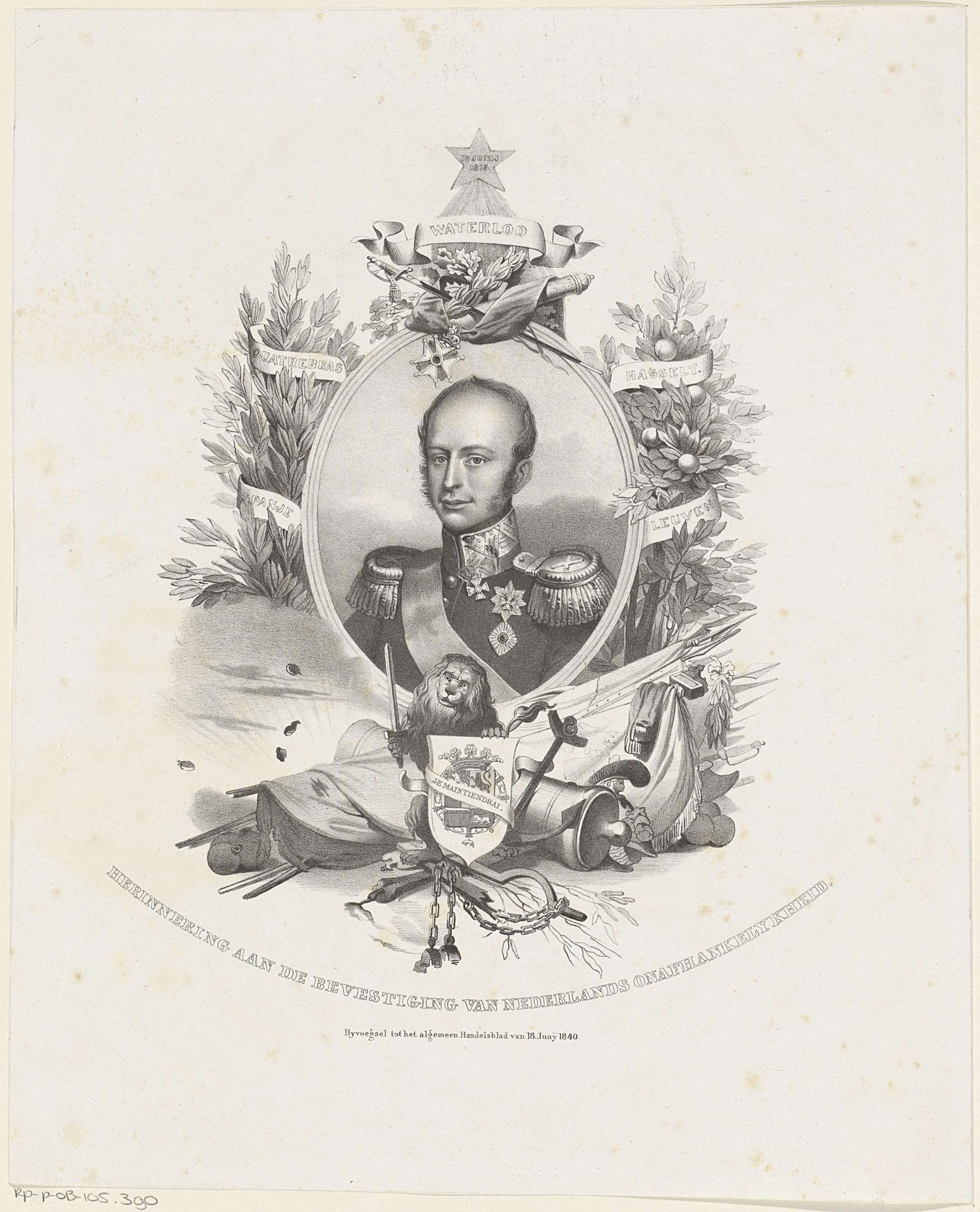 Portret van Willem II, koning der Nederlanden by Anonymous