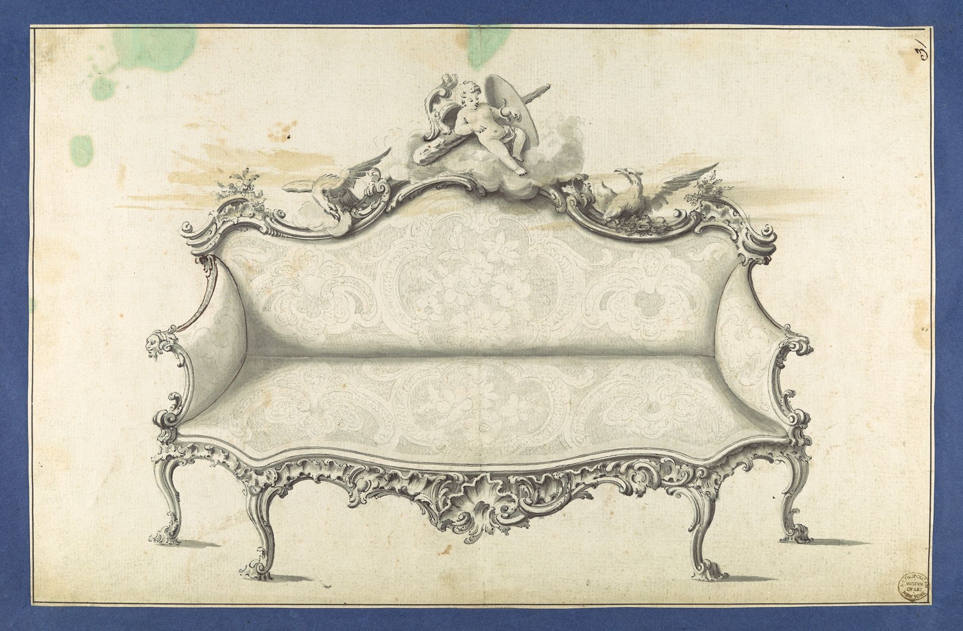 Sofa, in Chippendale Drawings, Vol. I by Thomas Chippendale