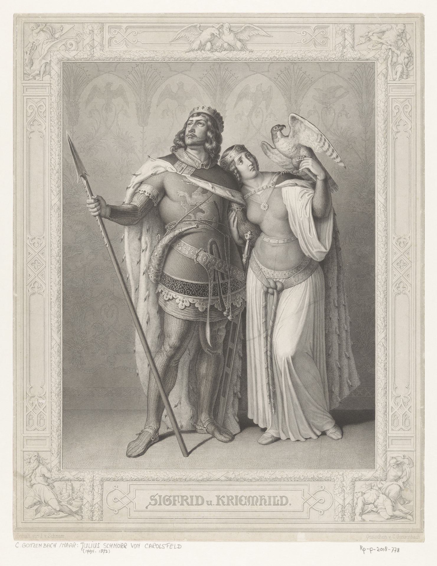 Siegfried en Kriemhilde by Carl Arnold Gonzenbach
