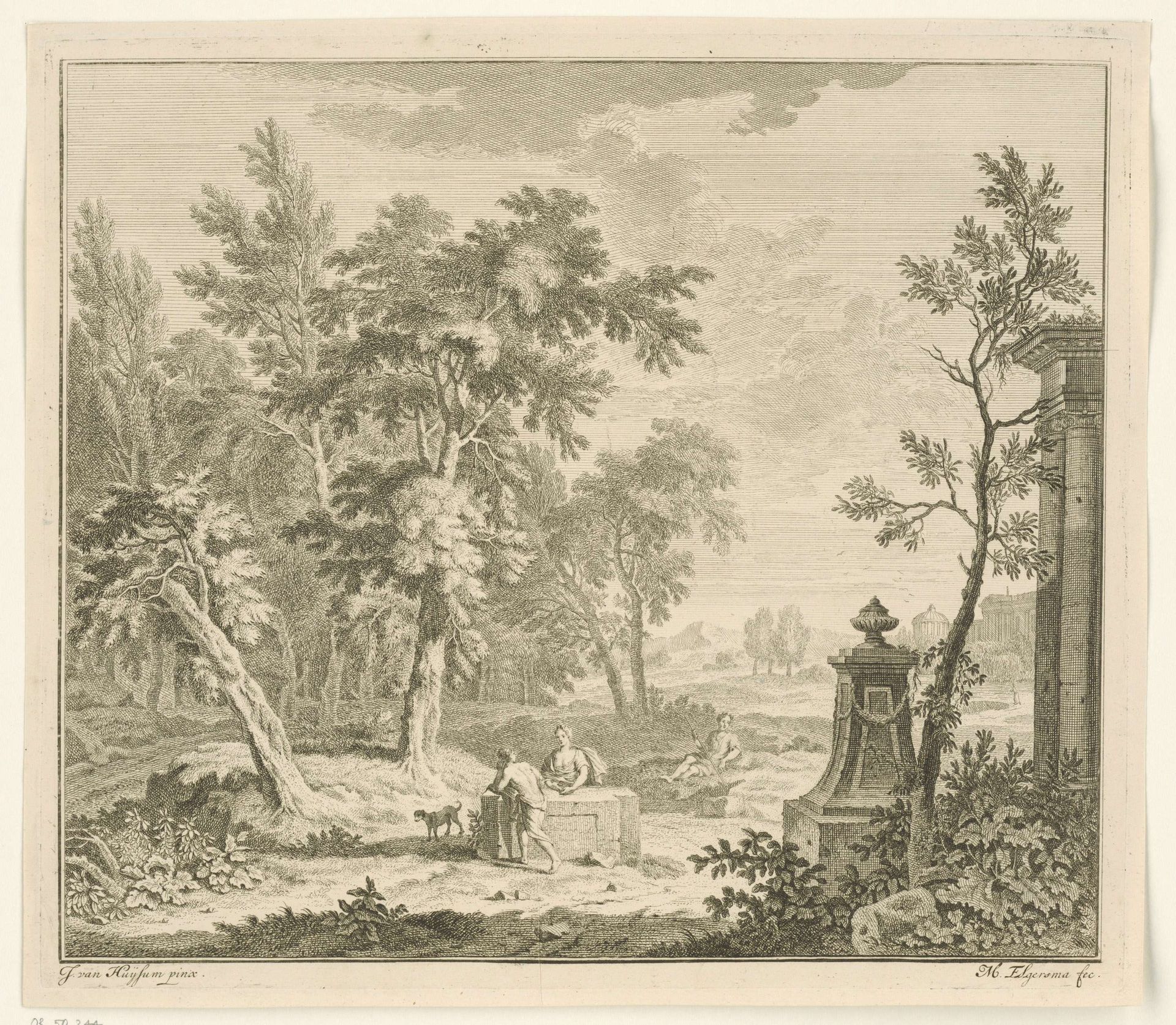 Landschap met herder by Michiel Elgersma