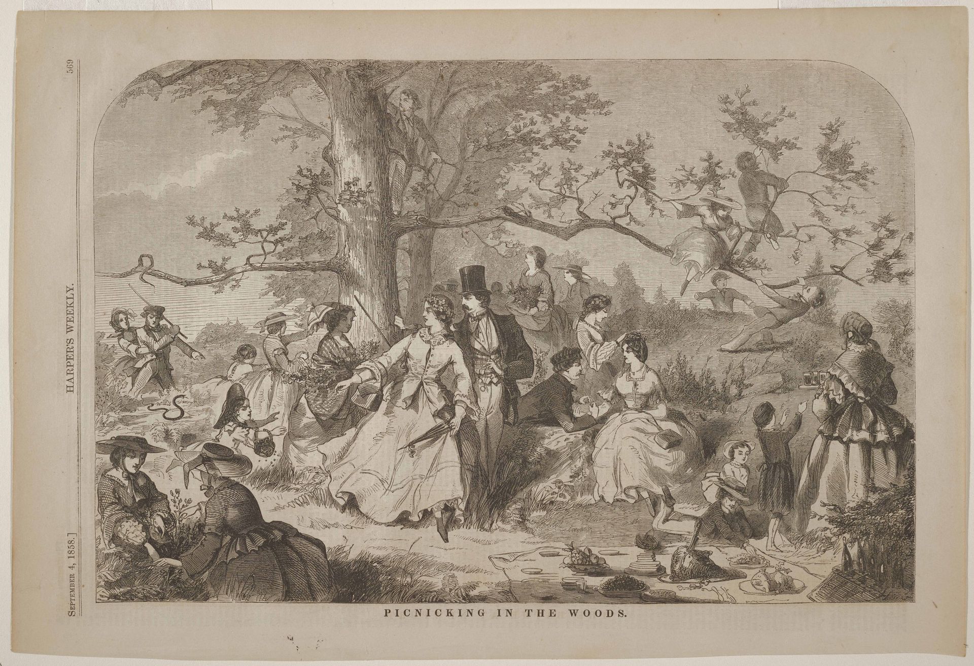 Picnicking in the Woods by Winslow Homer