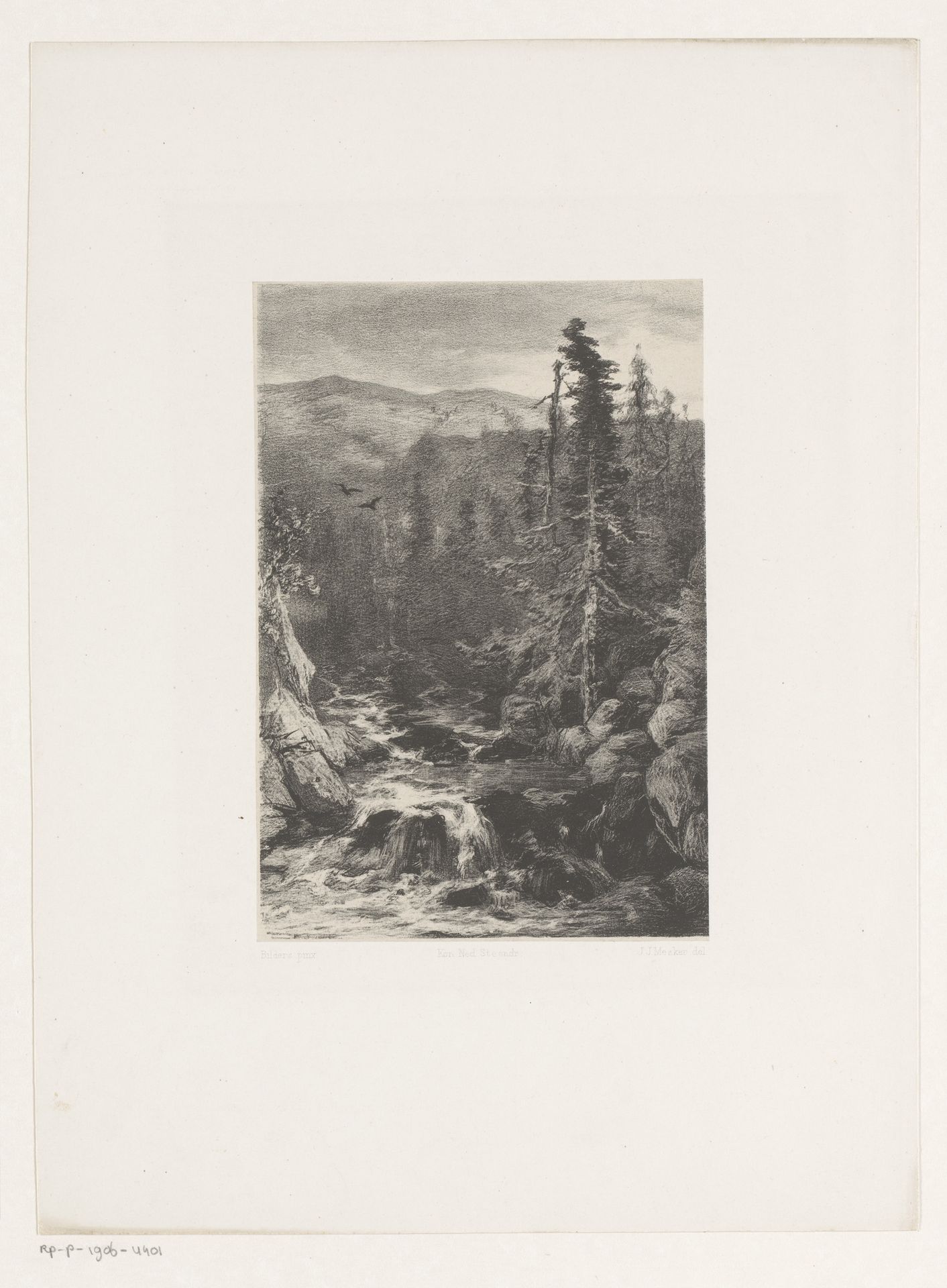 Beek in berglandschap by Jan Mesker