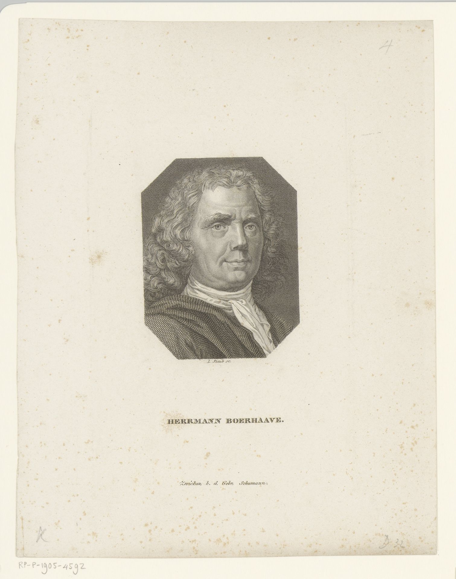Portret van Hermanus Boerhaave by Leonhard Staub