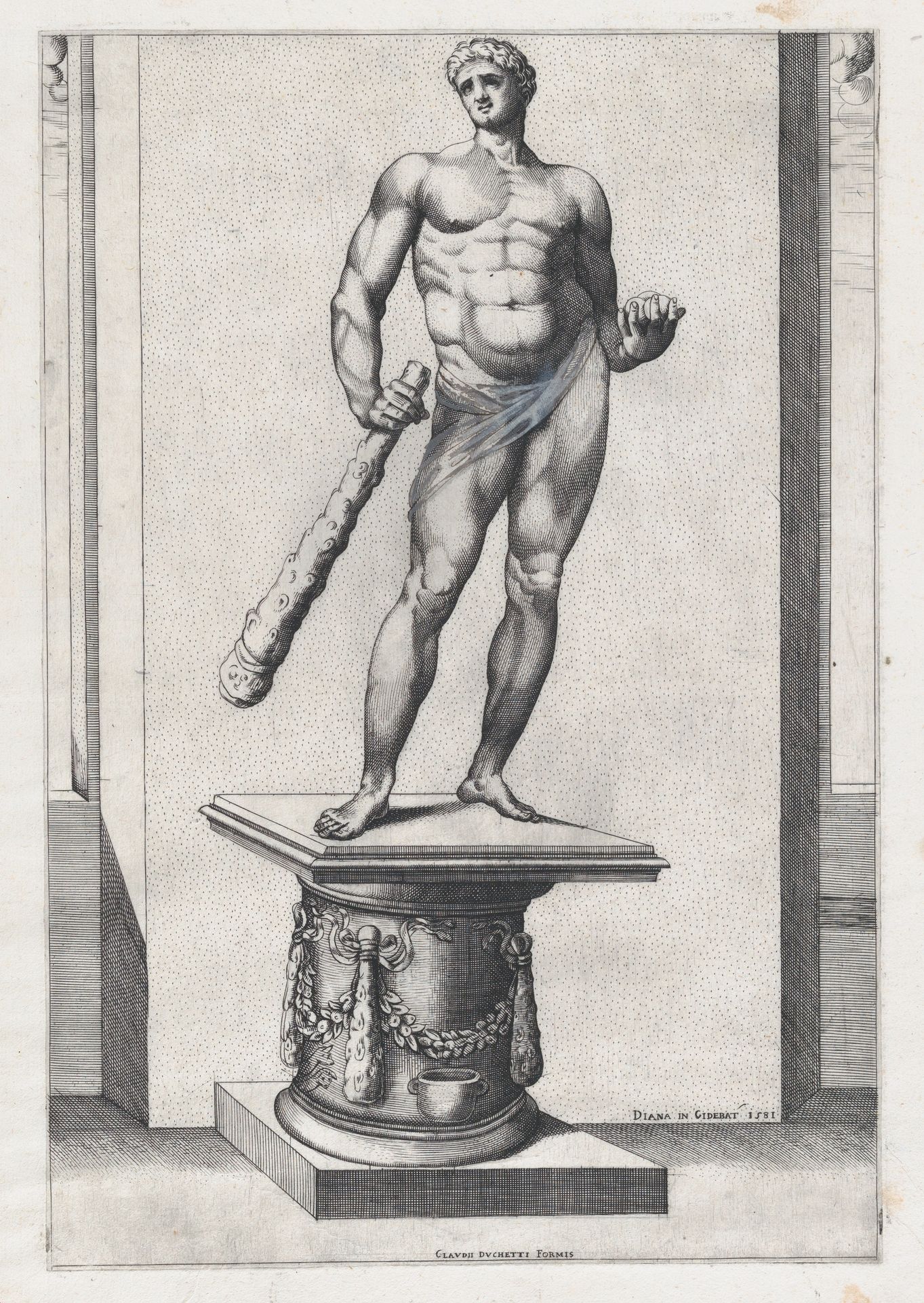 Hercules with the apples of the Hesperides by Diana Scultori