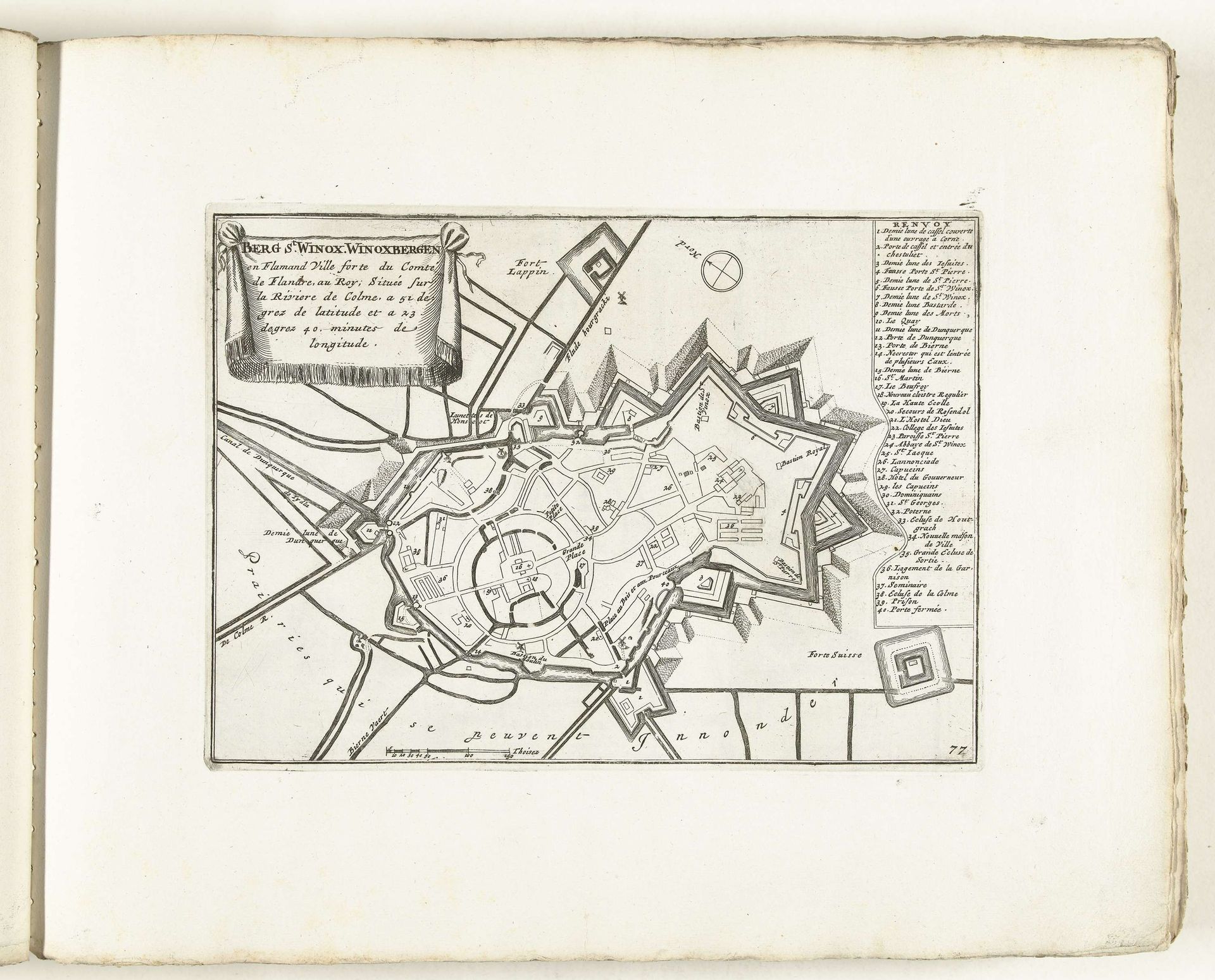 Plattegrond van Sint-Winoksbergen, ca. 1702 by Anonymous