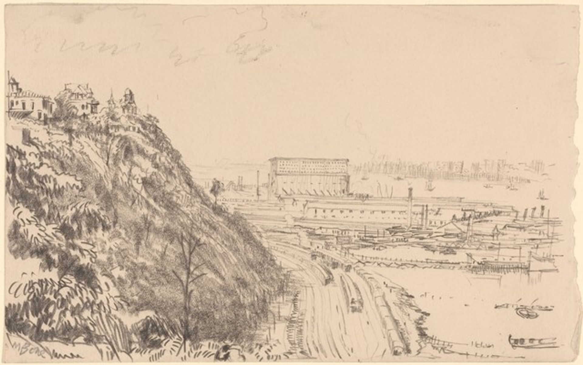 Weehawken, New Jersey and New York by Muirhead Bone