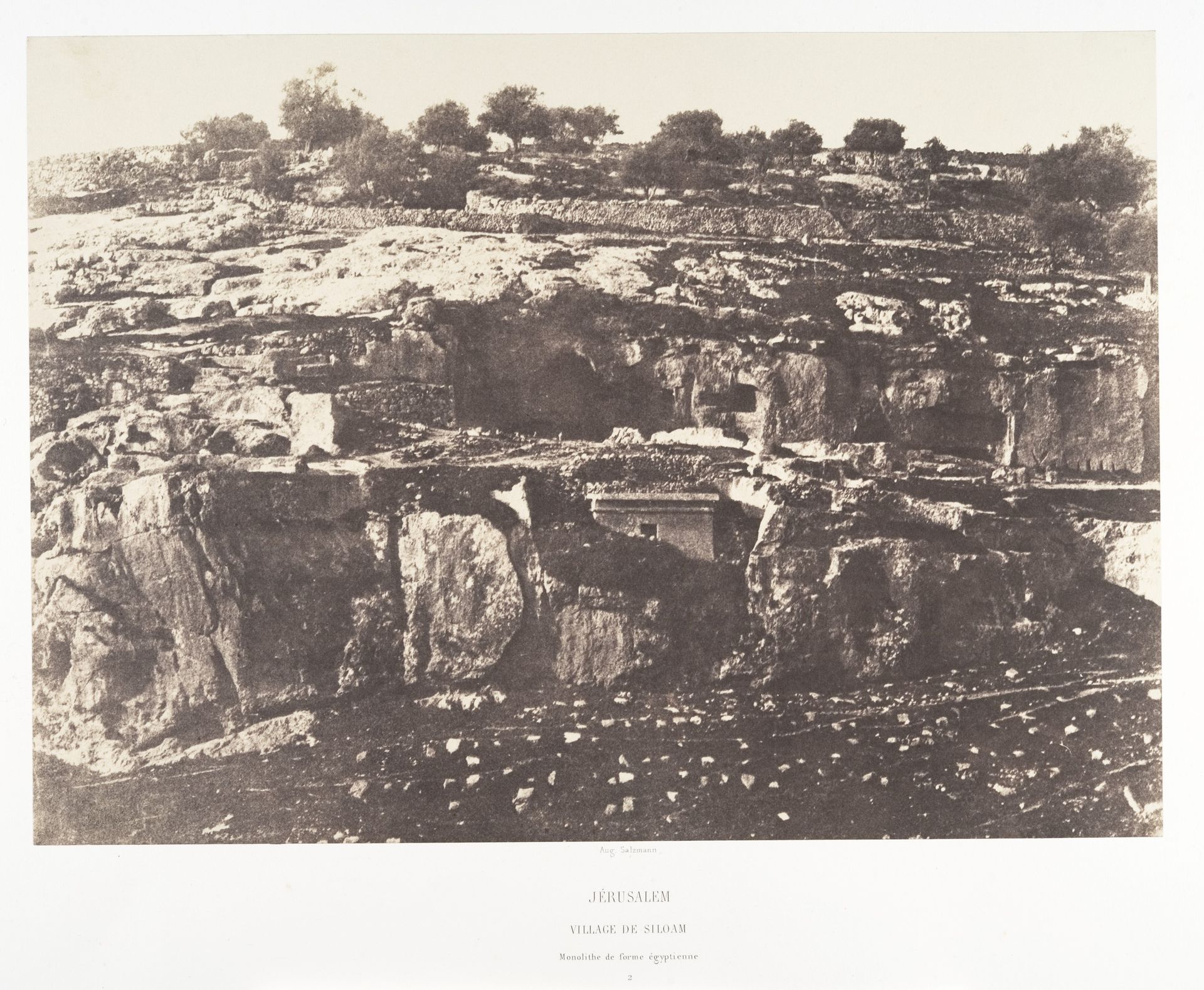 Jérusalem, Village de Siloam, Monolithe de forme égyptienne, 2 by Auguste Salzmann