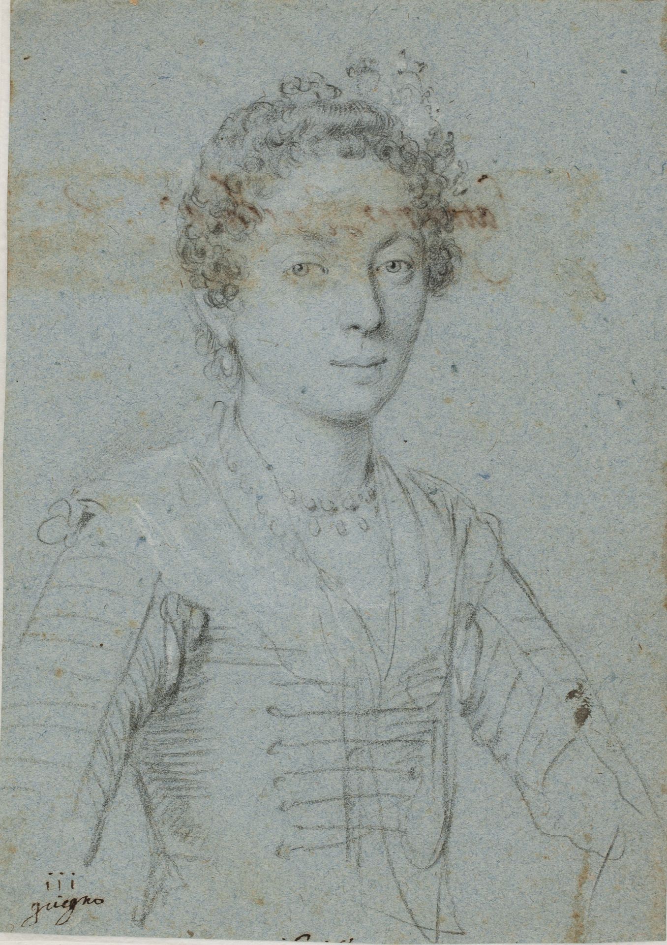 Portrait of a woman, half-length by Ottavio Mario Leoni