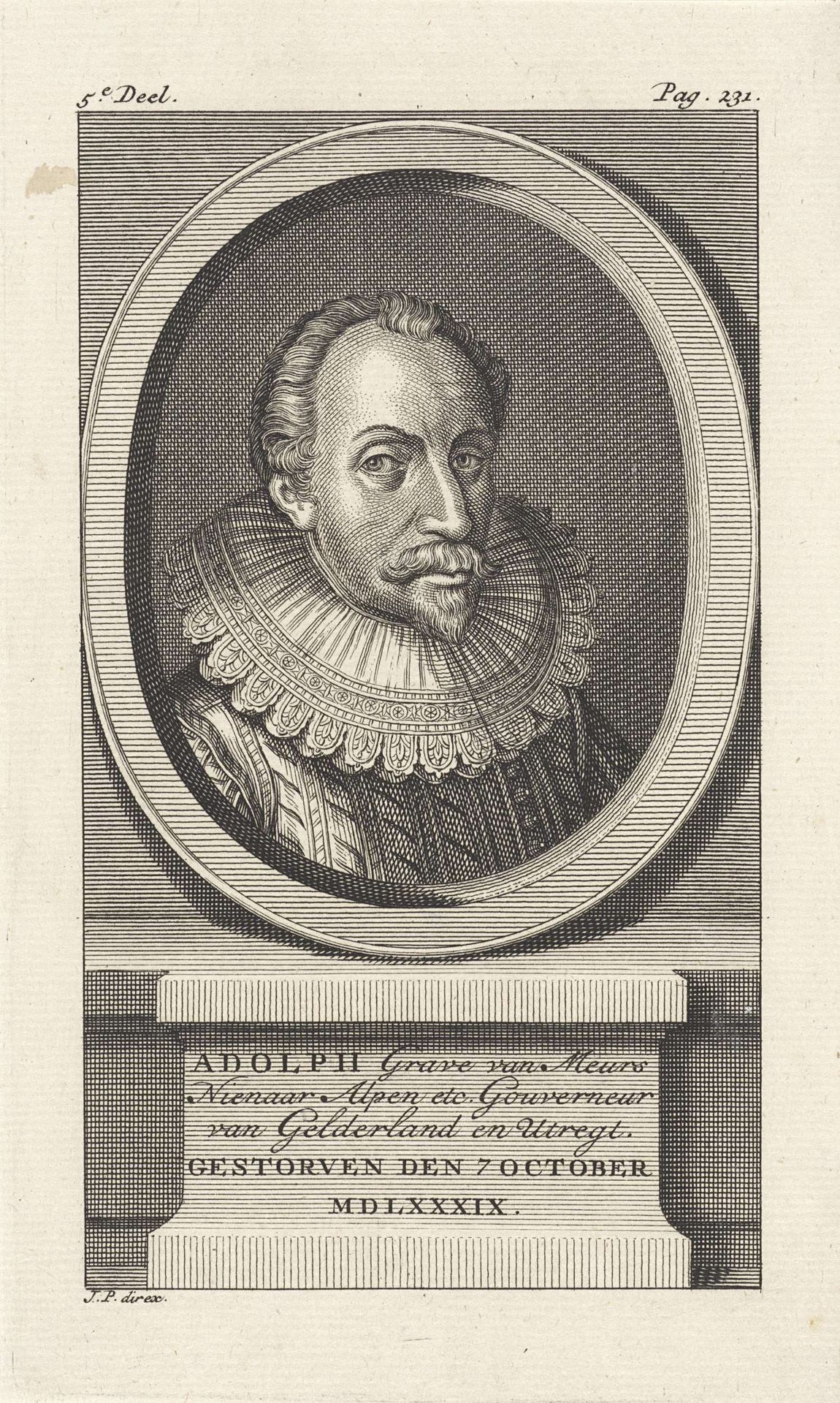 Portret van Adolf van Nieuwenaar, graaf van Limburg en Meurs by Jan Punt
