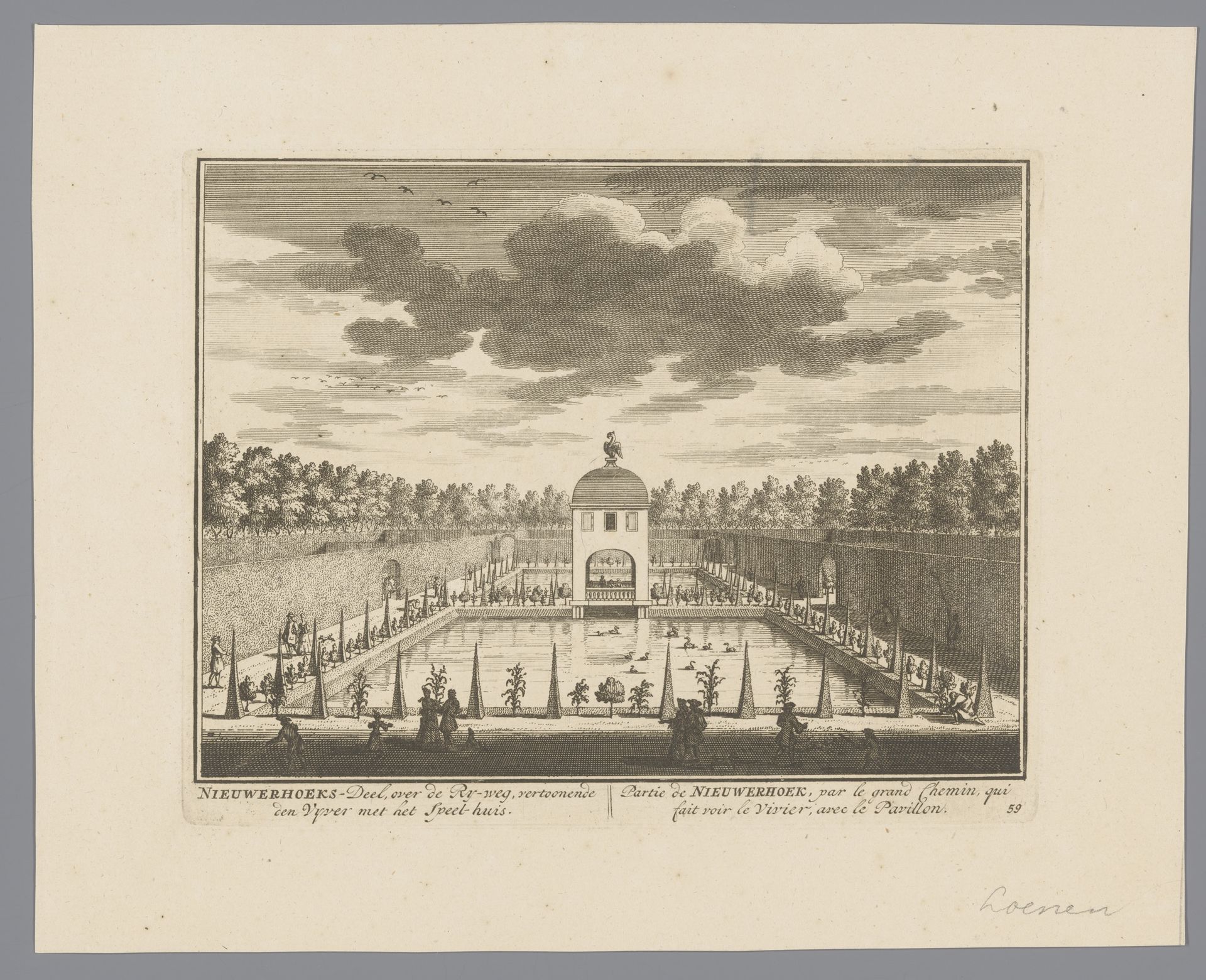 Gezicht op de vijver van huis Nieuwerhoek by Daniël Stopendaal