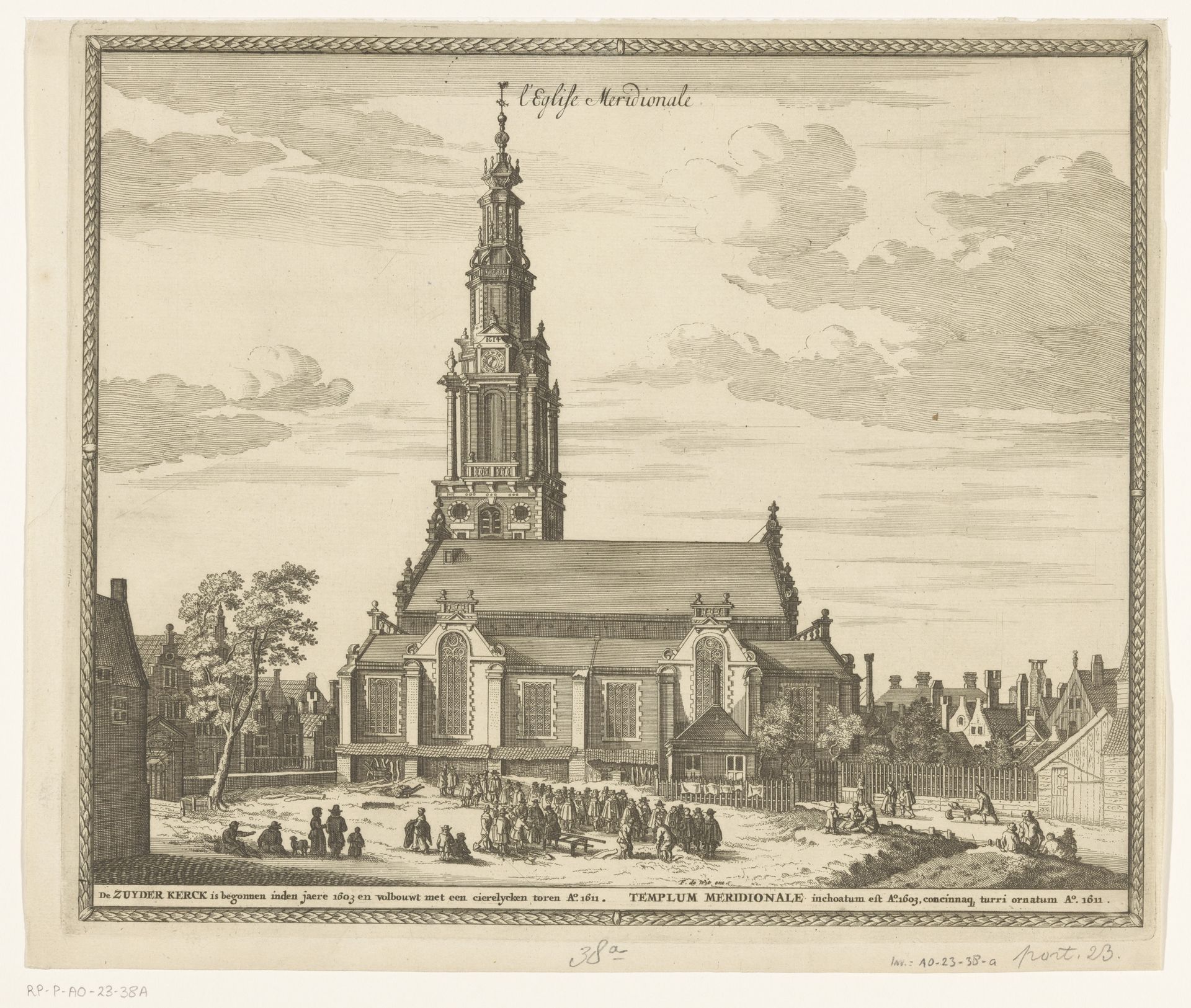 Gezicht op de Zuiderkerk te Amsterdam by Anonymous