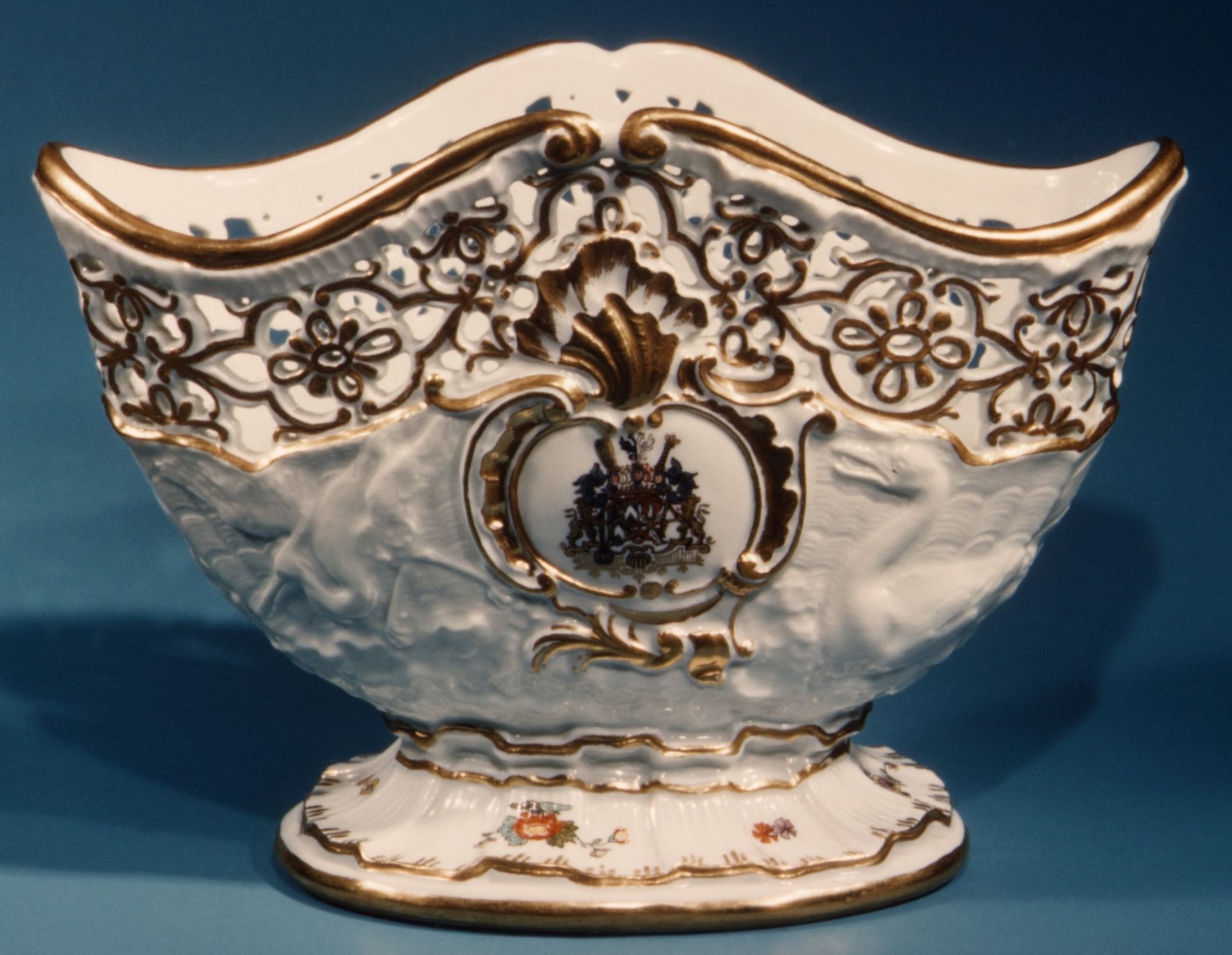 Wine bottle stand (one of a pair) (part of a service) by Meissen Manufactory