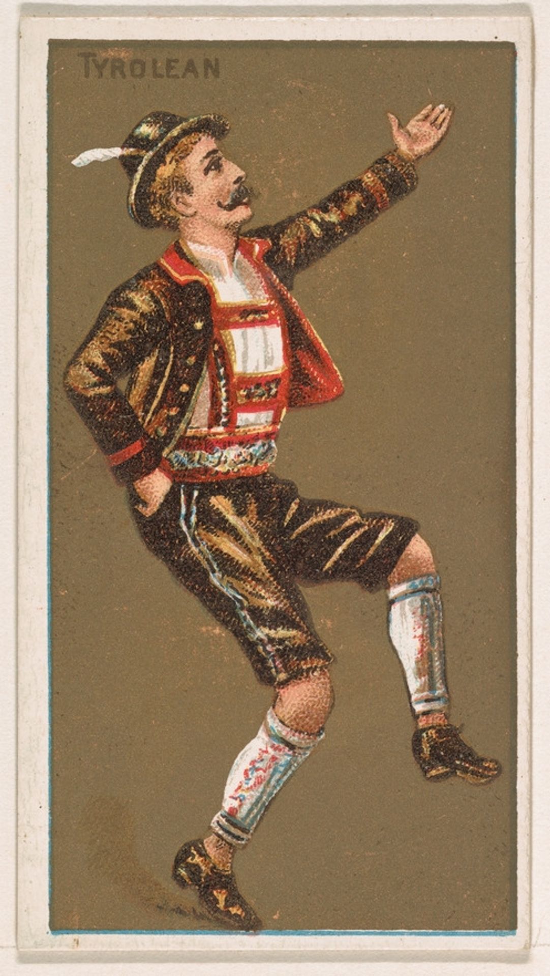 Tyrolean, from National Dances (N225, Type 1) issued by Kinney Bros. by Kinney Brothers Tobacco Company