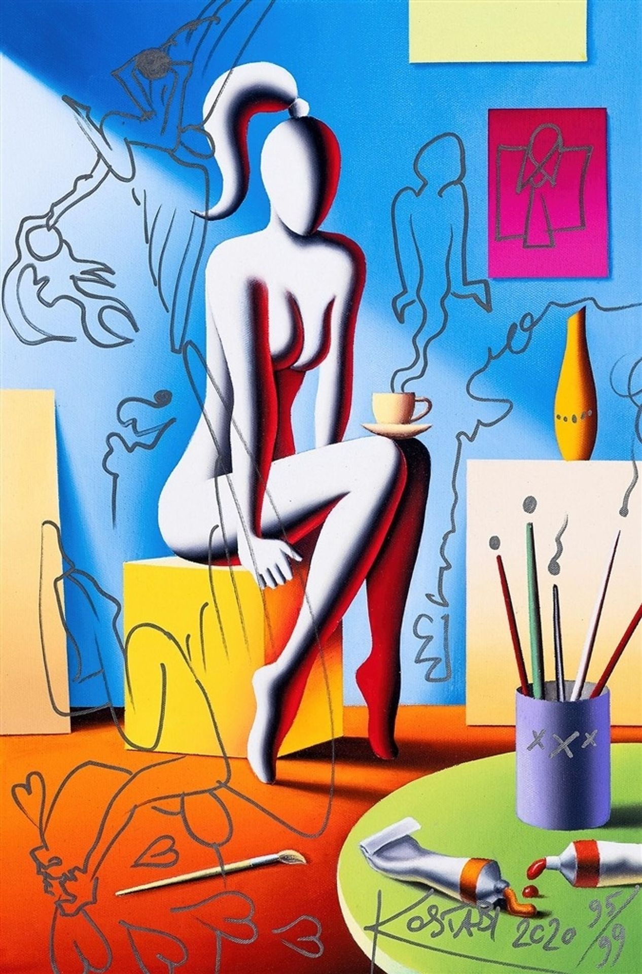 Balancing Work and Pleasure by Mark Kostabi