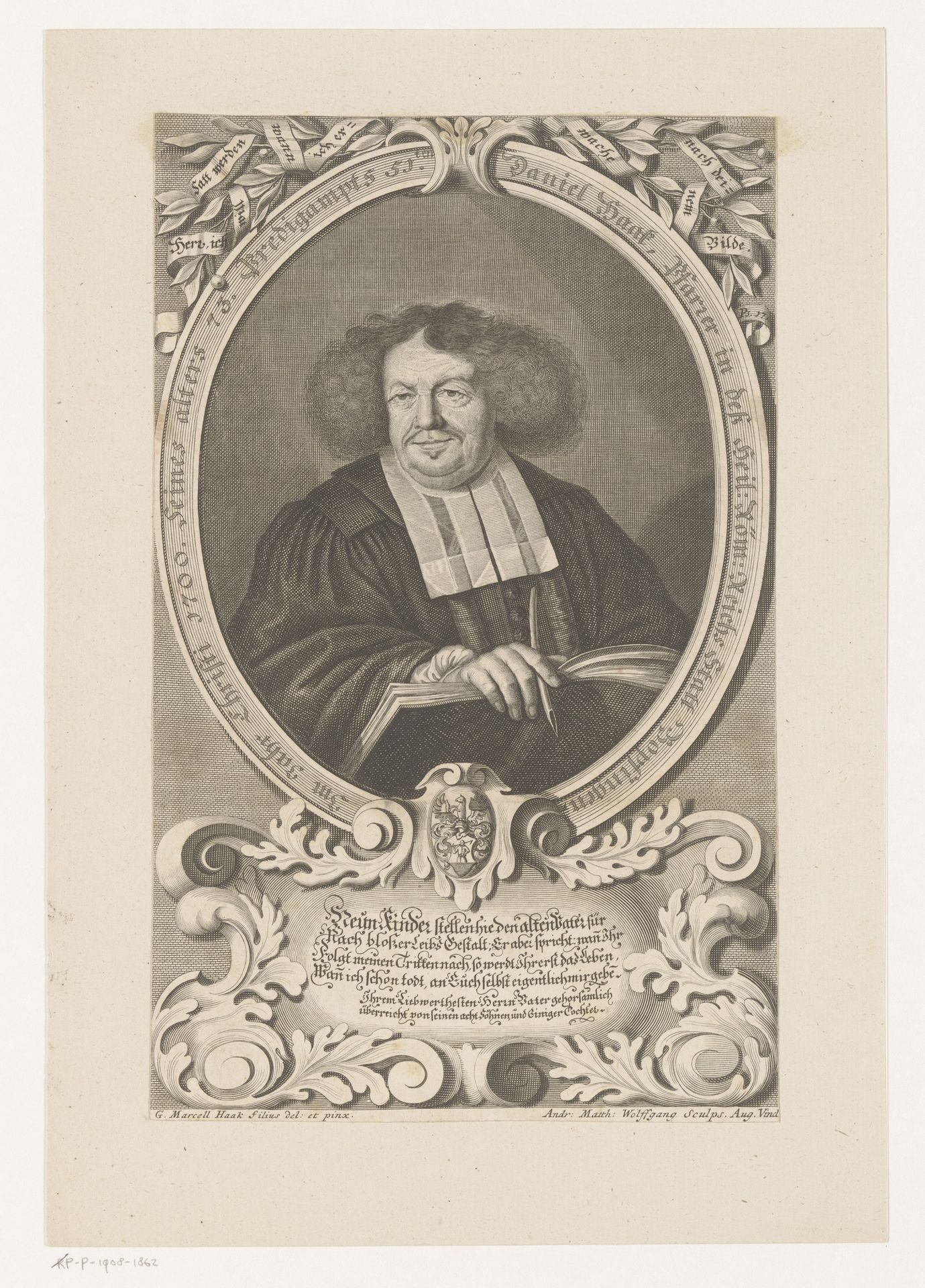 Portret van Daniel Haak by Andreas Matthäus Wolfgang