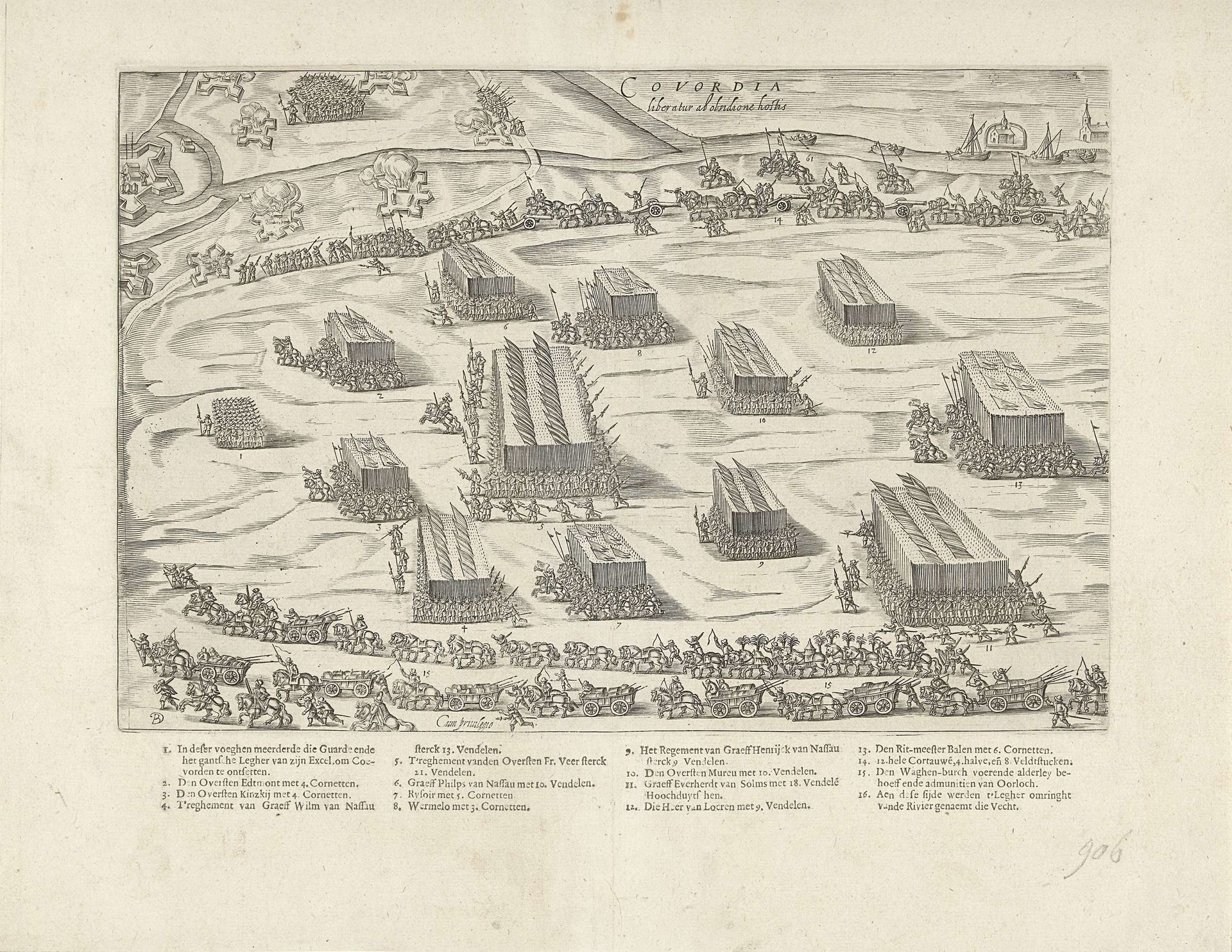 Coevorden door Maurits ontzet, 1594 by Bartholomeus Willemsz. Dolendo