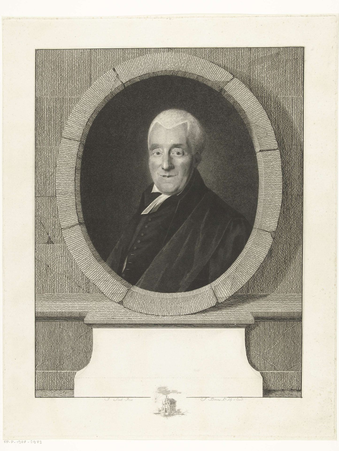 Portret van Jan Scharp op 58-jarige leeftijd by Joannes Bemme