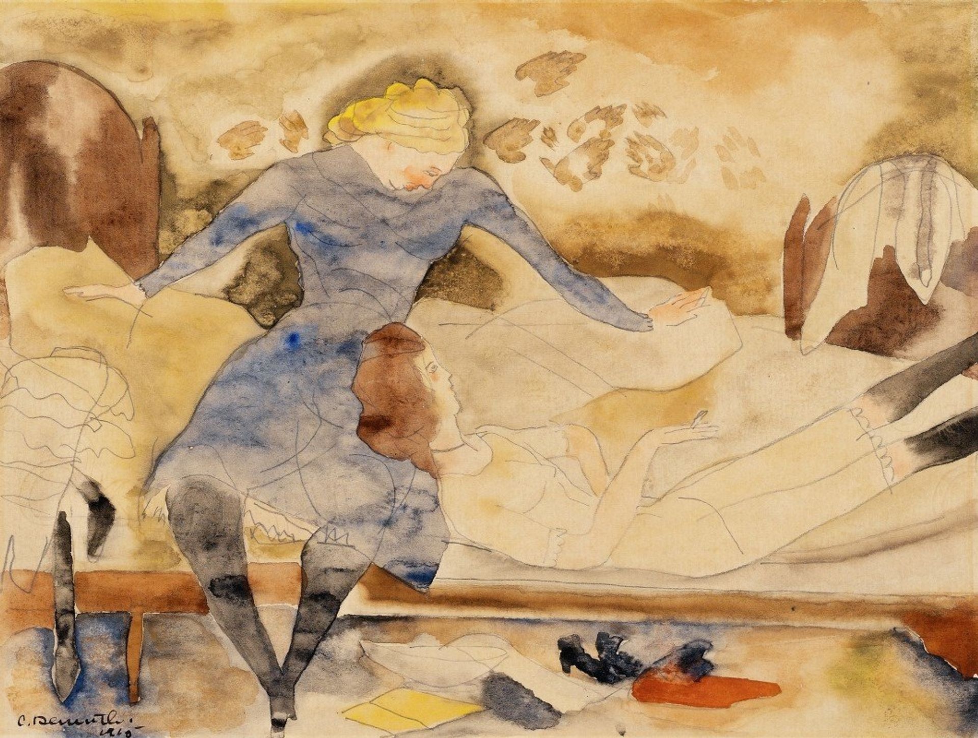 Nana Visiting her Friend Satin by Charles Demuth