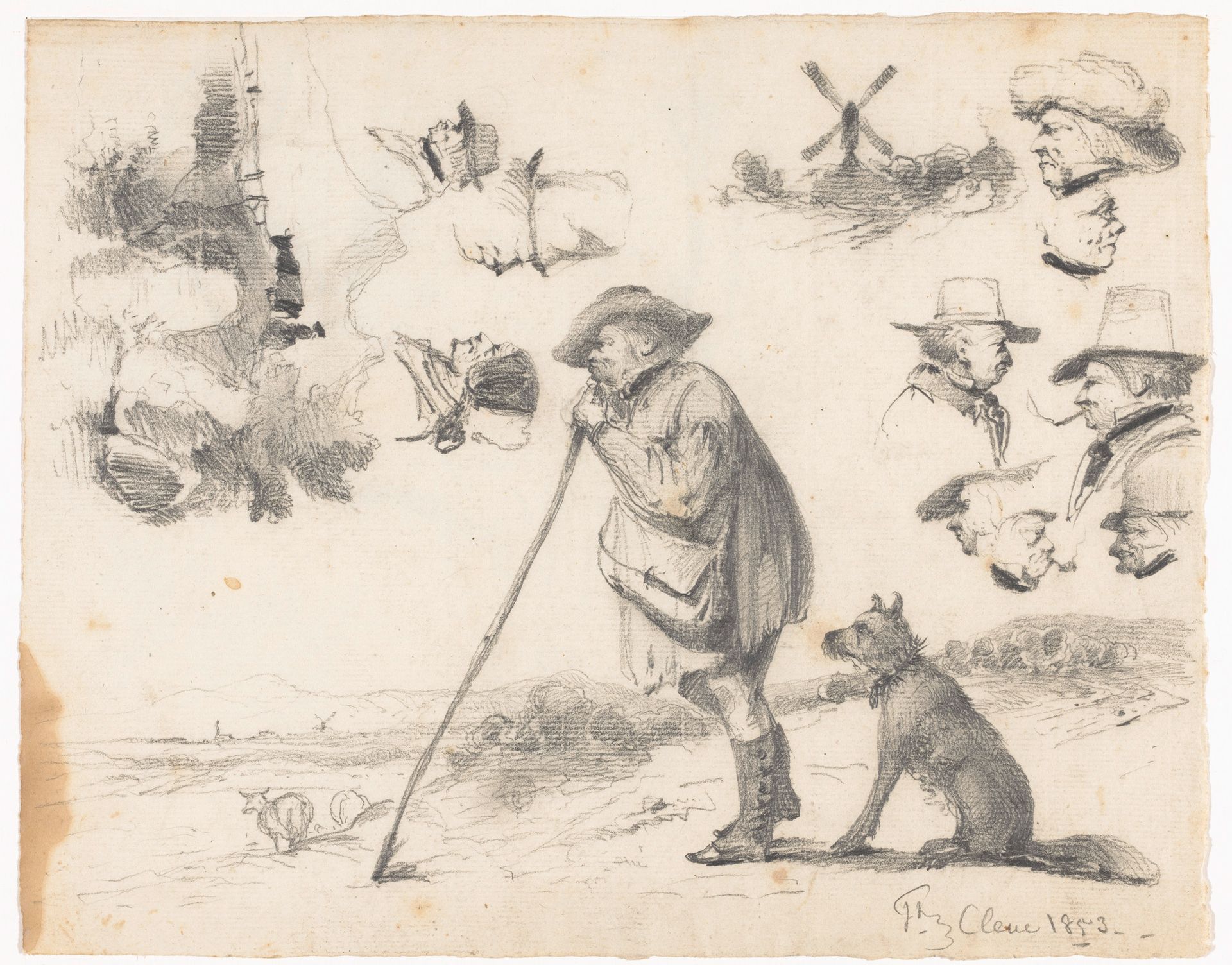 Schetsblad Kleef 1853 by Johannes Tavenraat