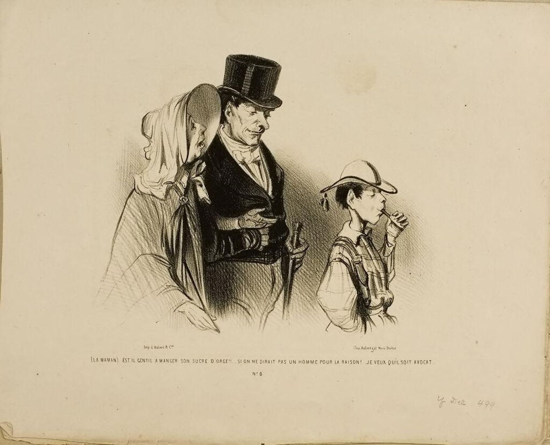 The mother - "Isn't he sweet eating his barley-sugar!" by Honoré Daumier