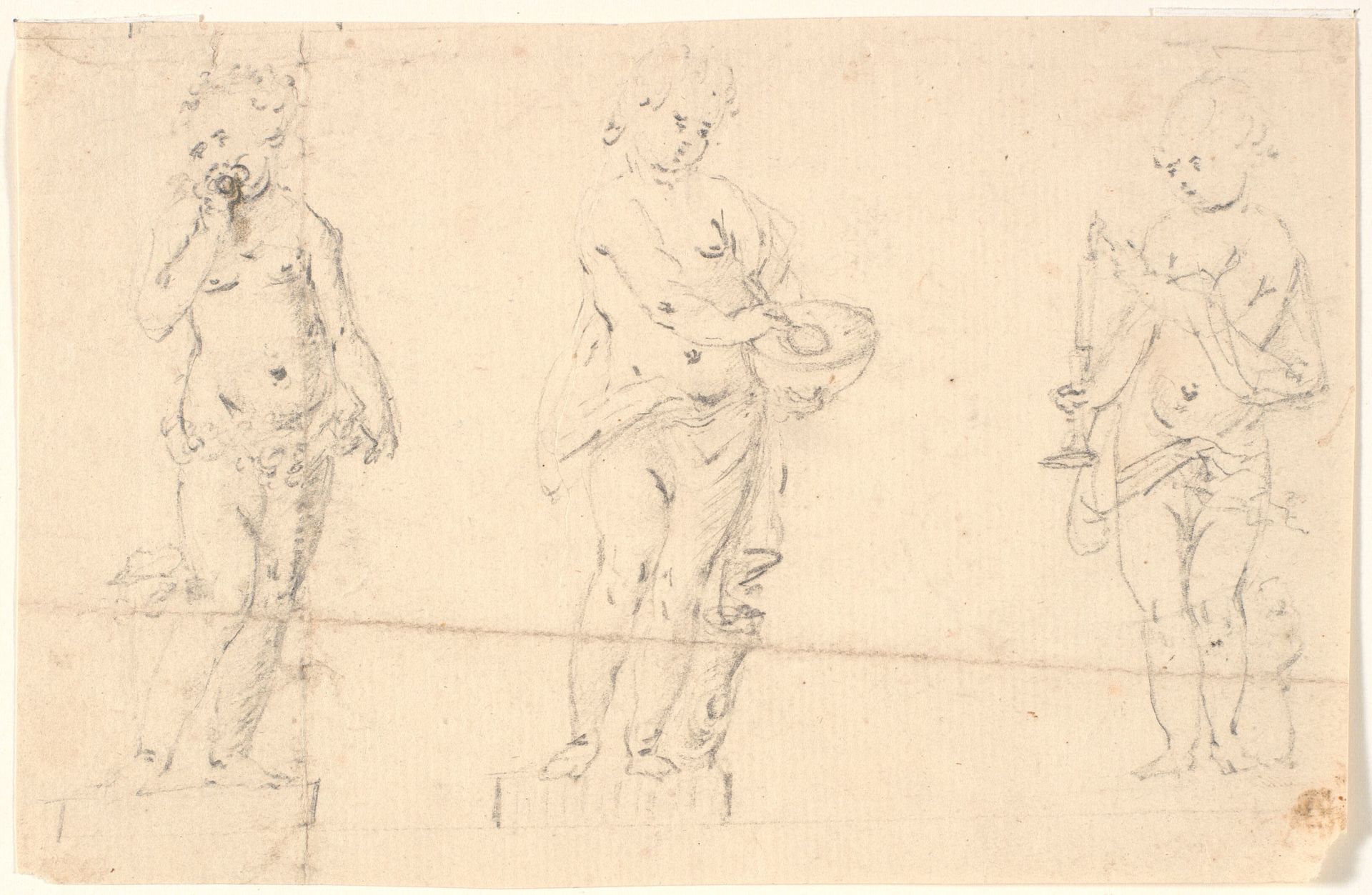 Studieblad med tre putti by Marcus Tuscher