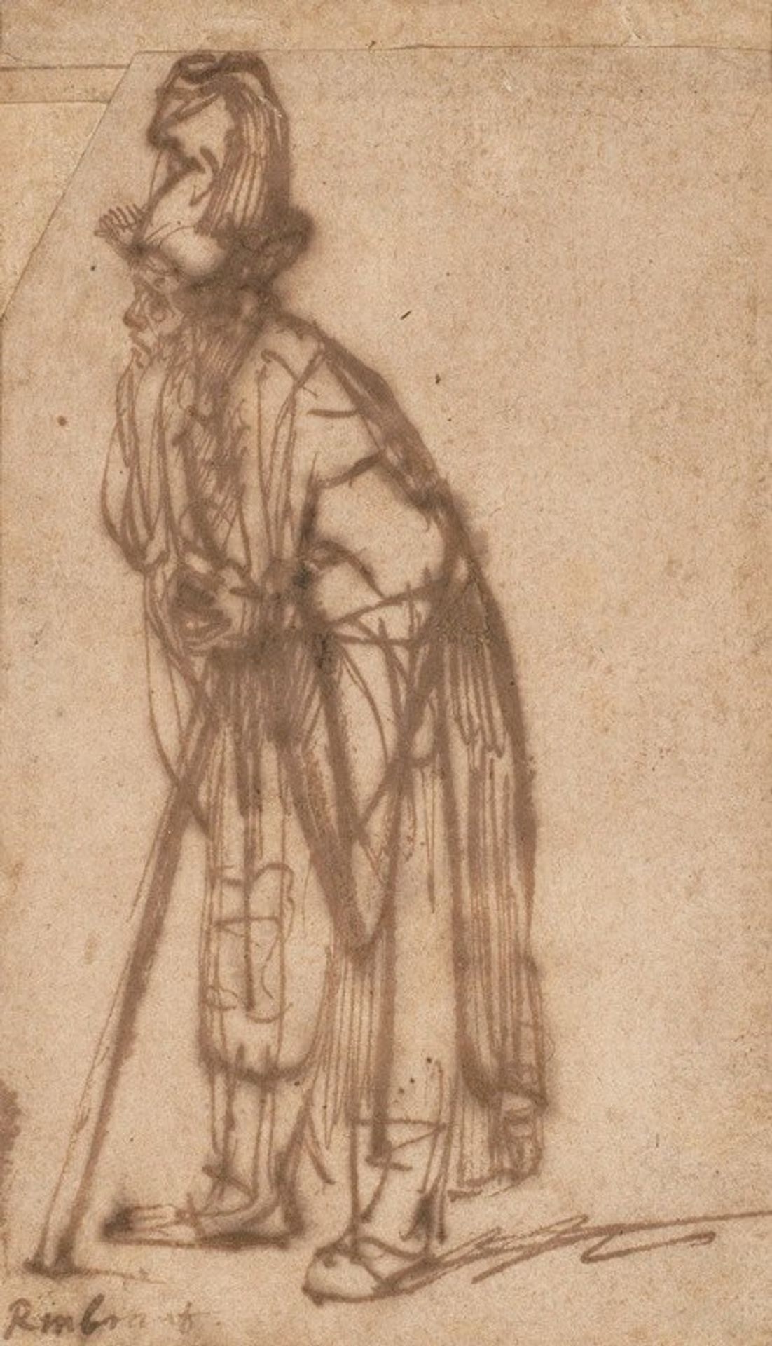 Old Man Leaning on a Stick by Rembrandt van Rijn
