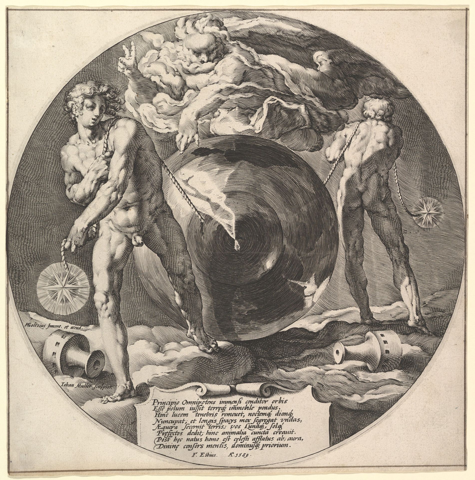 Titlepage:  God Creating Heaven and Earth, from The Creation of the World, a series of seven plates by Jan Muller
