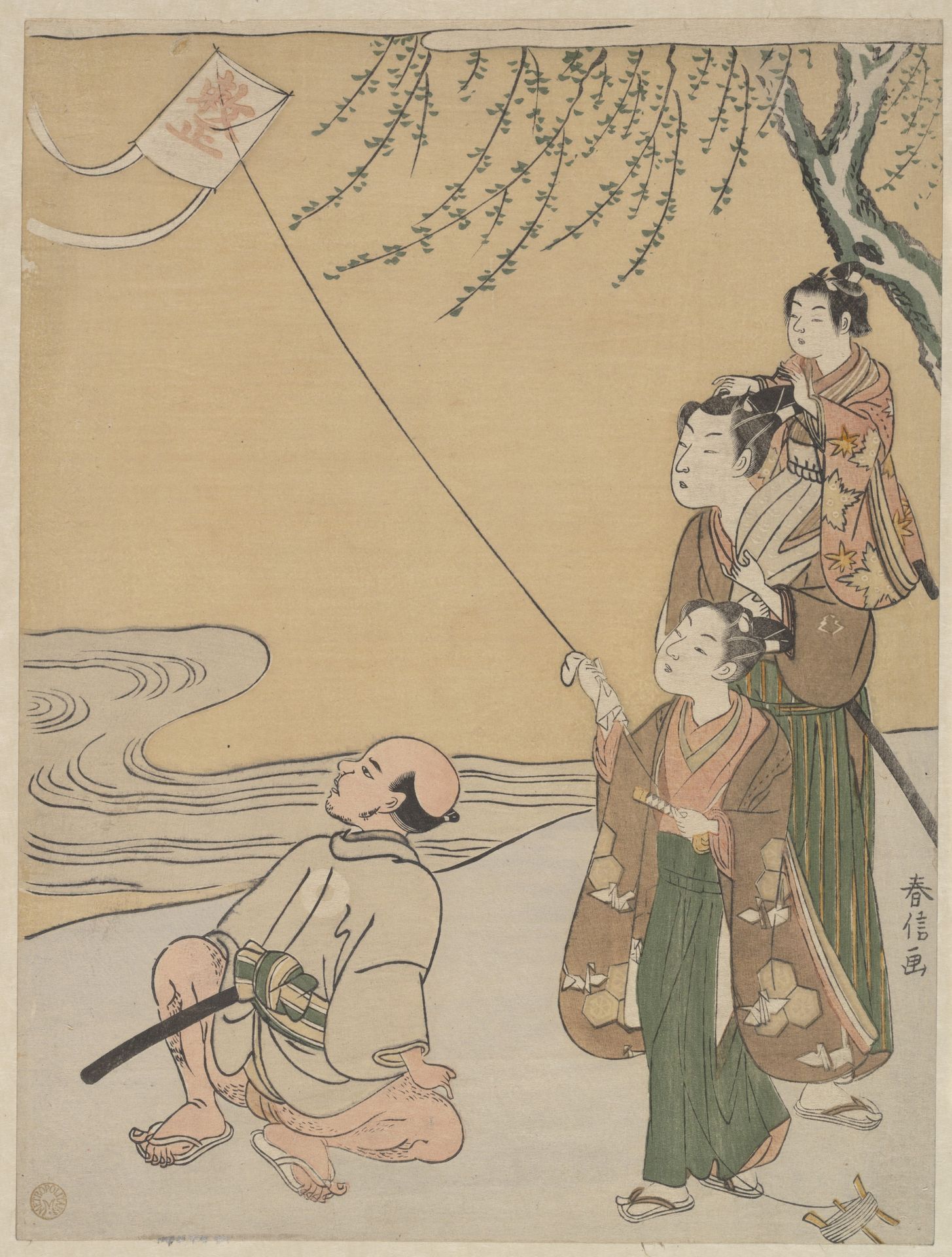 Kite Flying by Suzuki Harunobu 鈴木春信