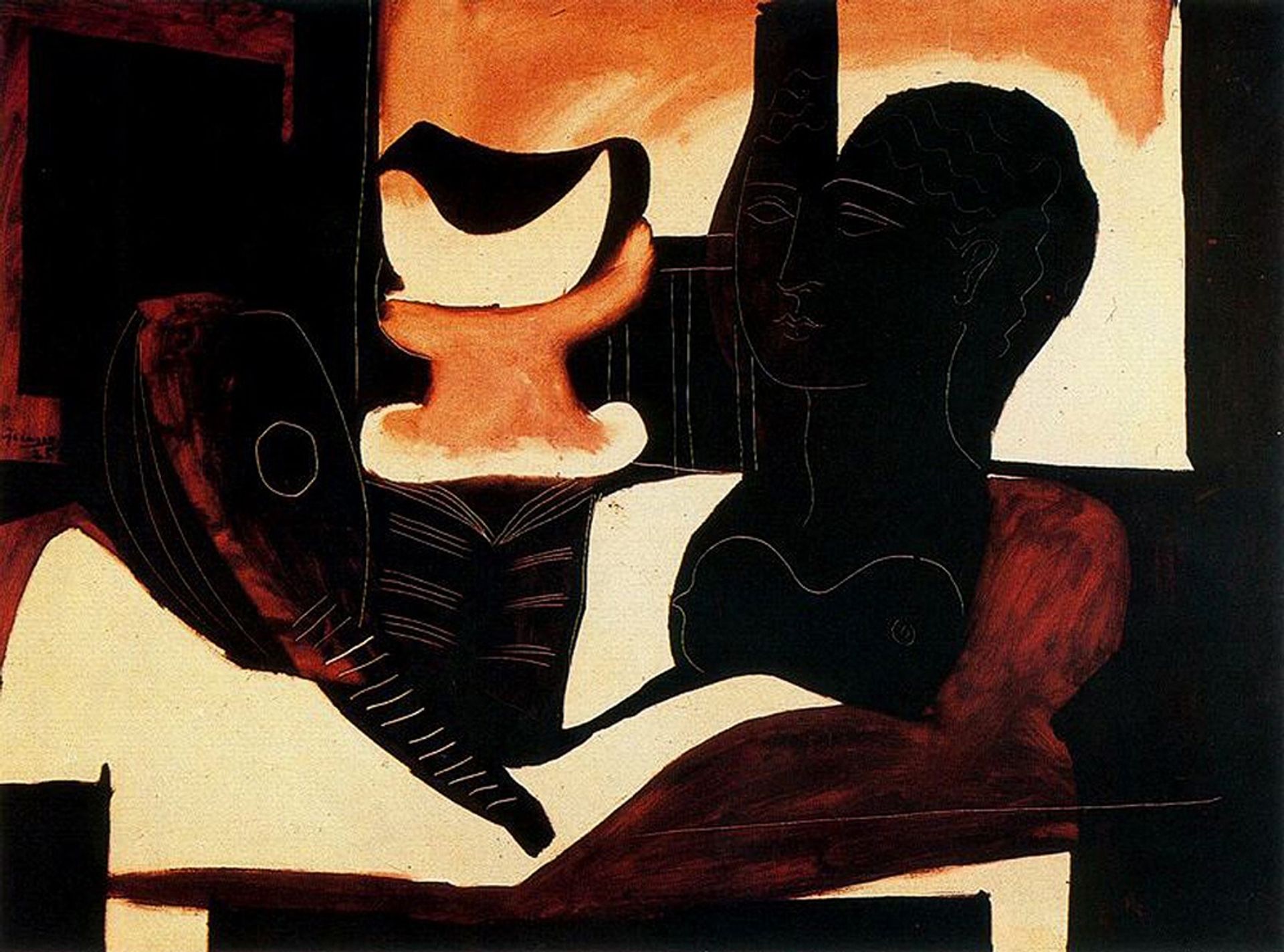 Still life with antique bust by Pablo Picasso