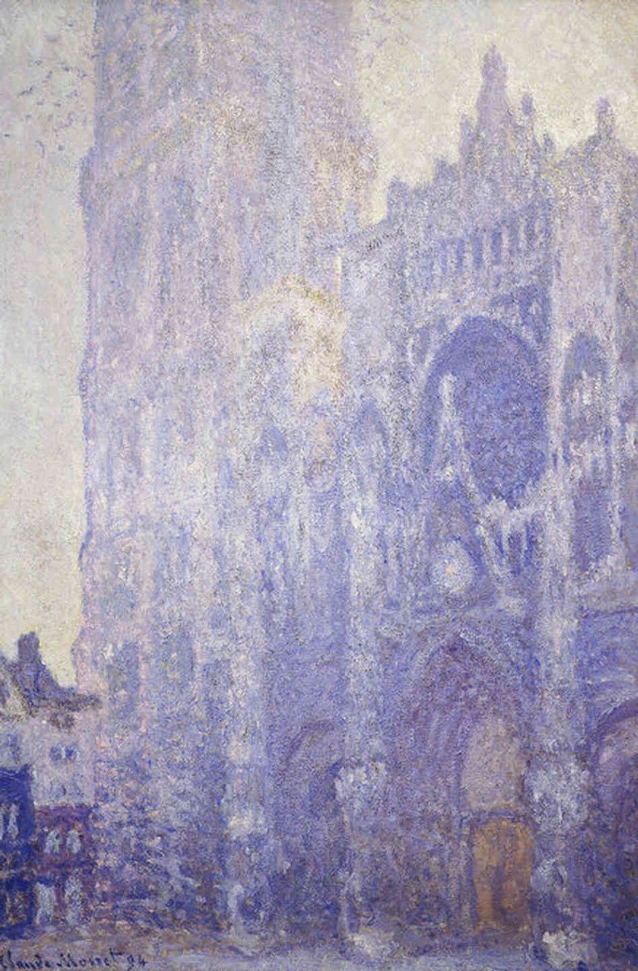 Rouen Cathedral; Morning - White harmony by Claude Monet