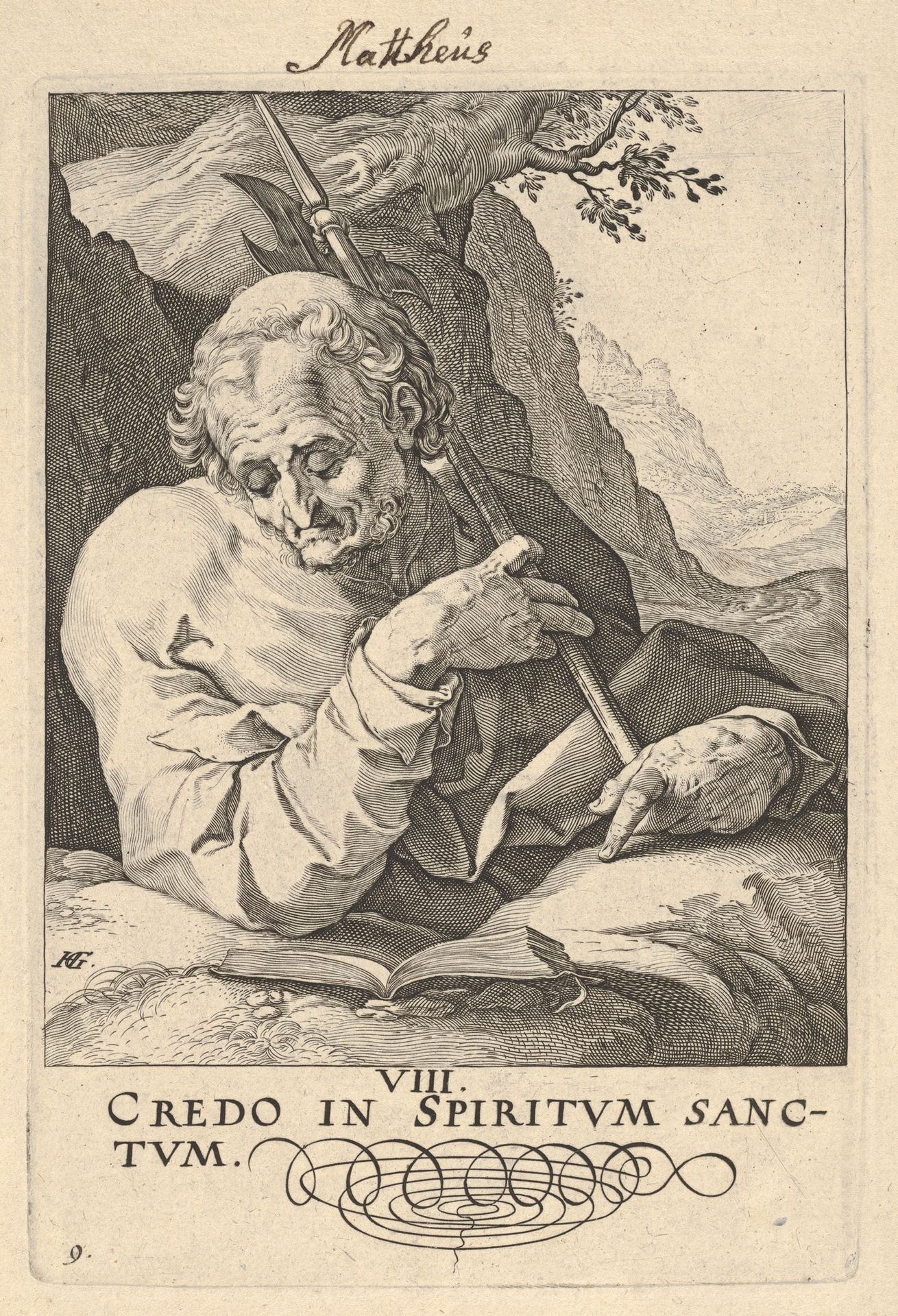 St. Matthew,from Christ,  the Apostles and St. Paul with the Creed by Hendrick Goltzius