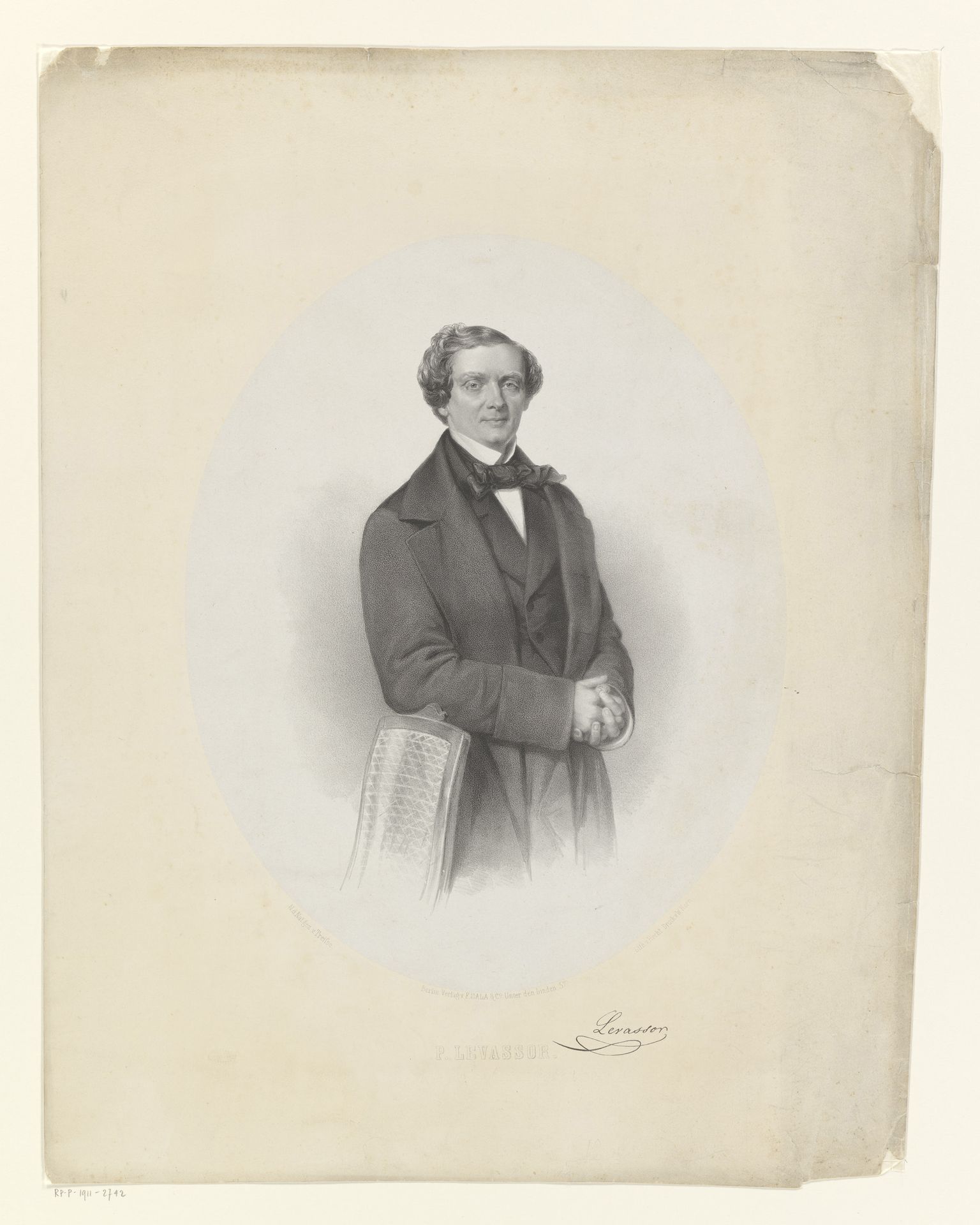 Portret van Pierre Levassor by Friedrich Hecht
