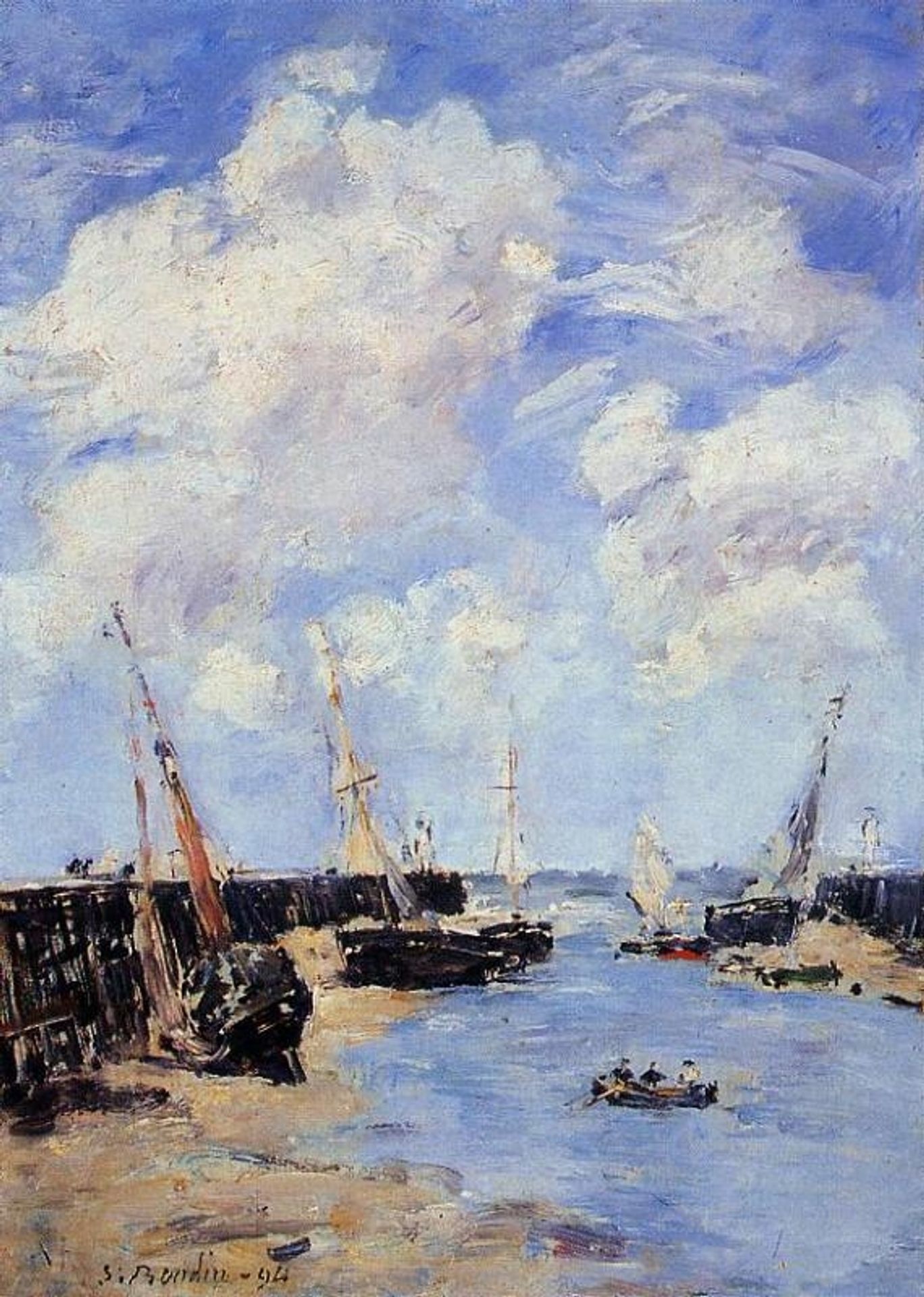 Trouville, the Jettys, Low Tide by Eugène Boudin