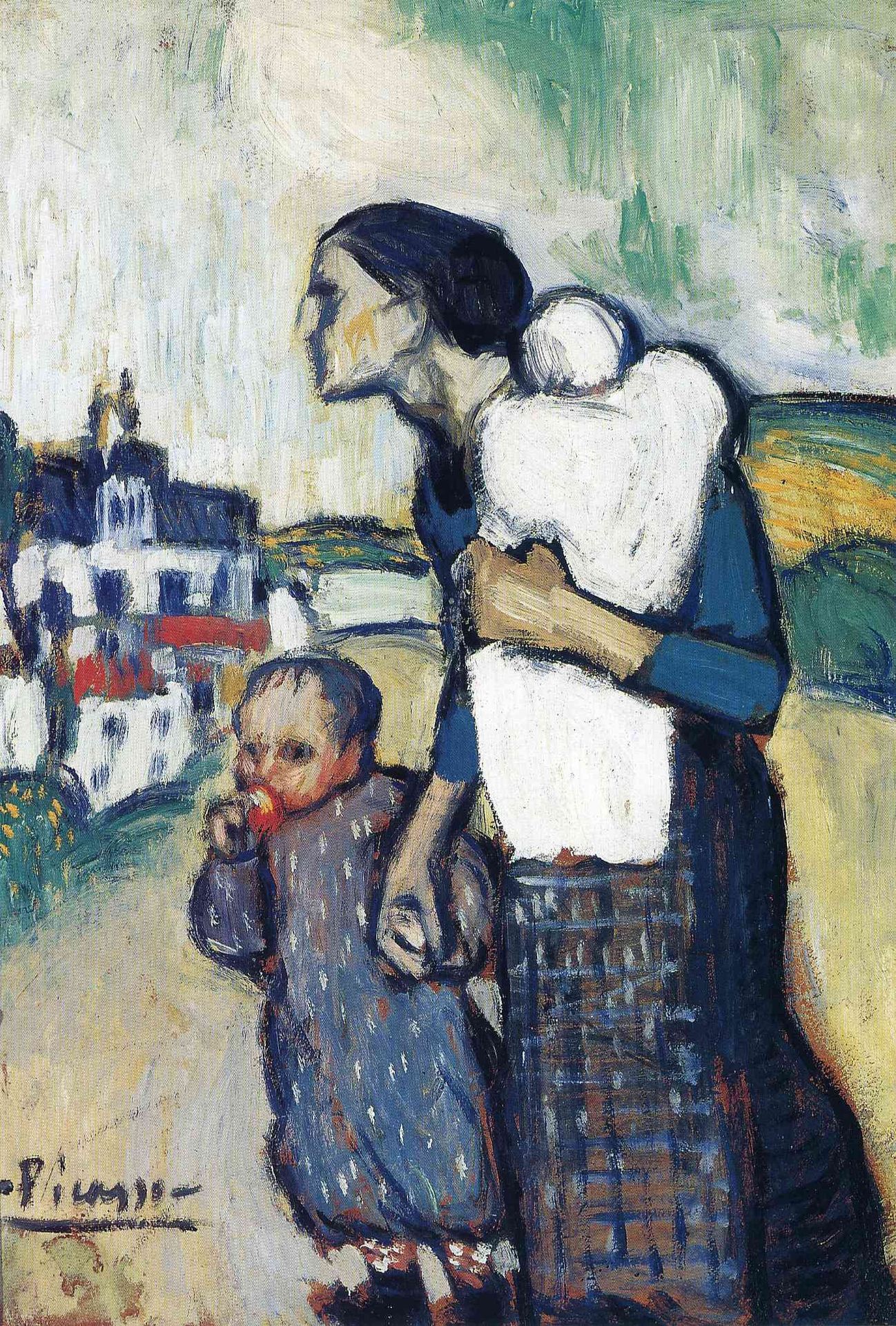The mother leading two children by Pablo Picasso